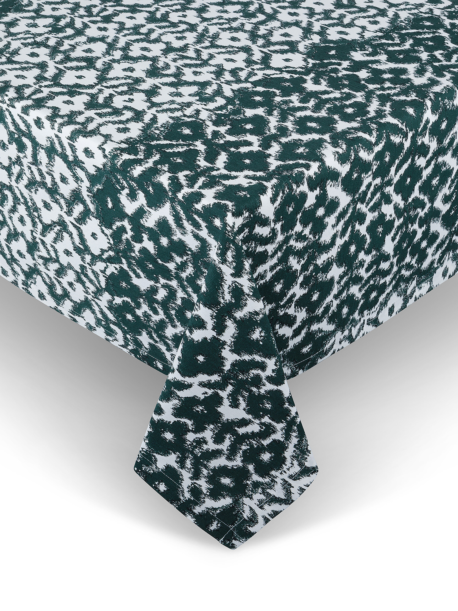 Tovaglia puro cotone stampa bosco verticale, Verde, large image number 0