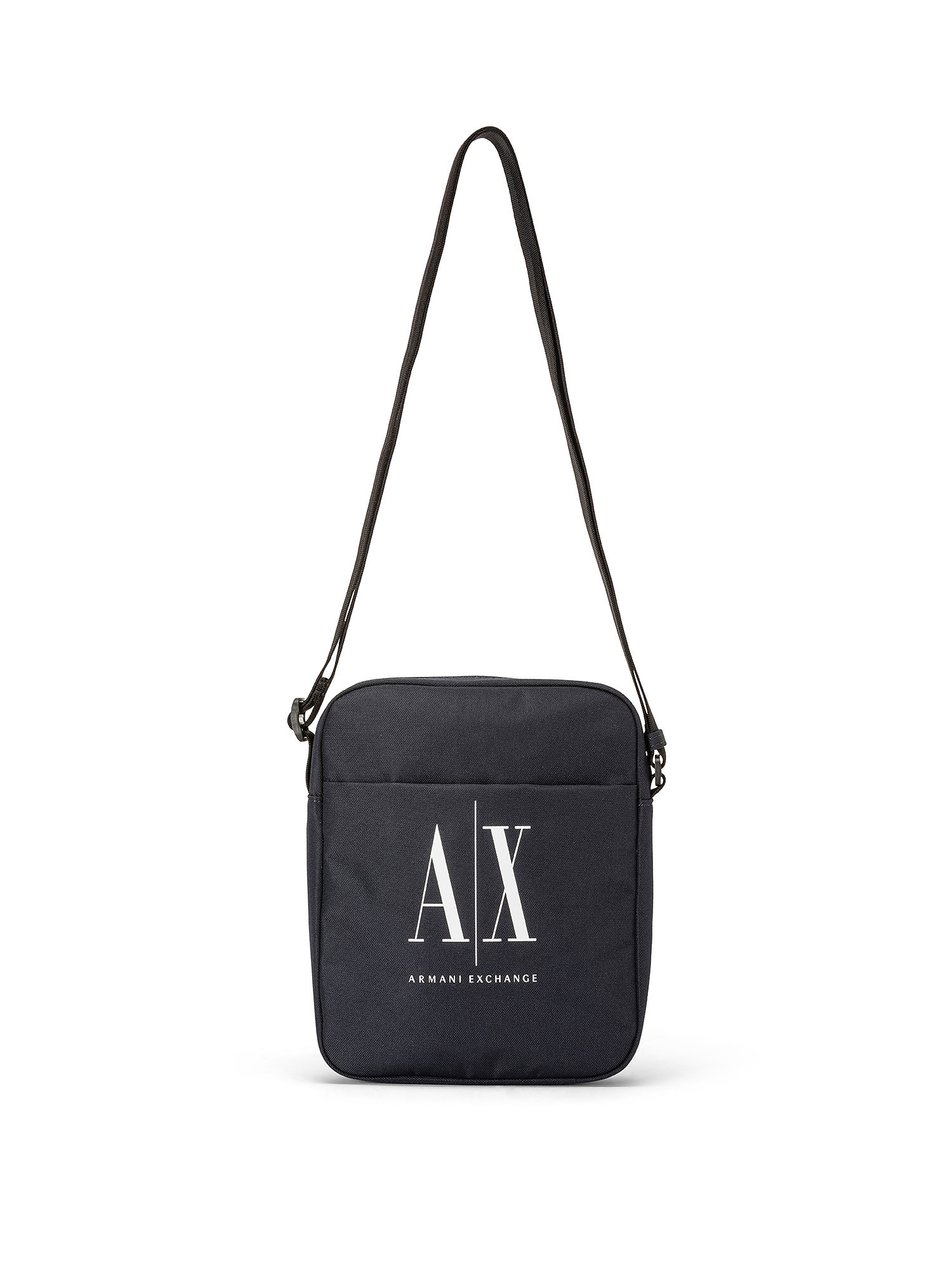 Armani Exchange - Nylon shoulder bag with contrasting logo, Dark Blue, large image number 0