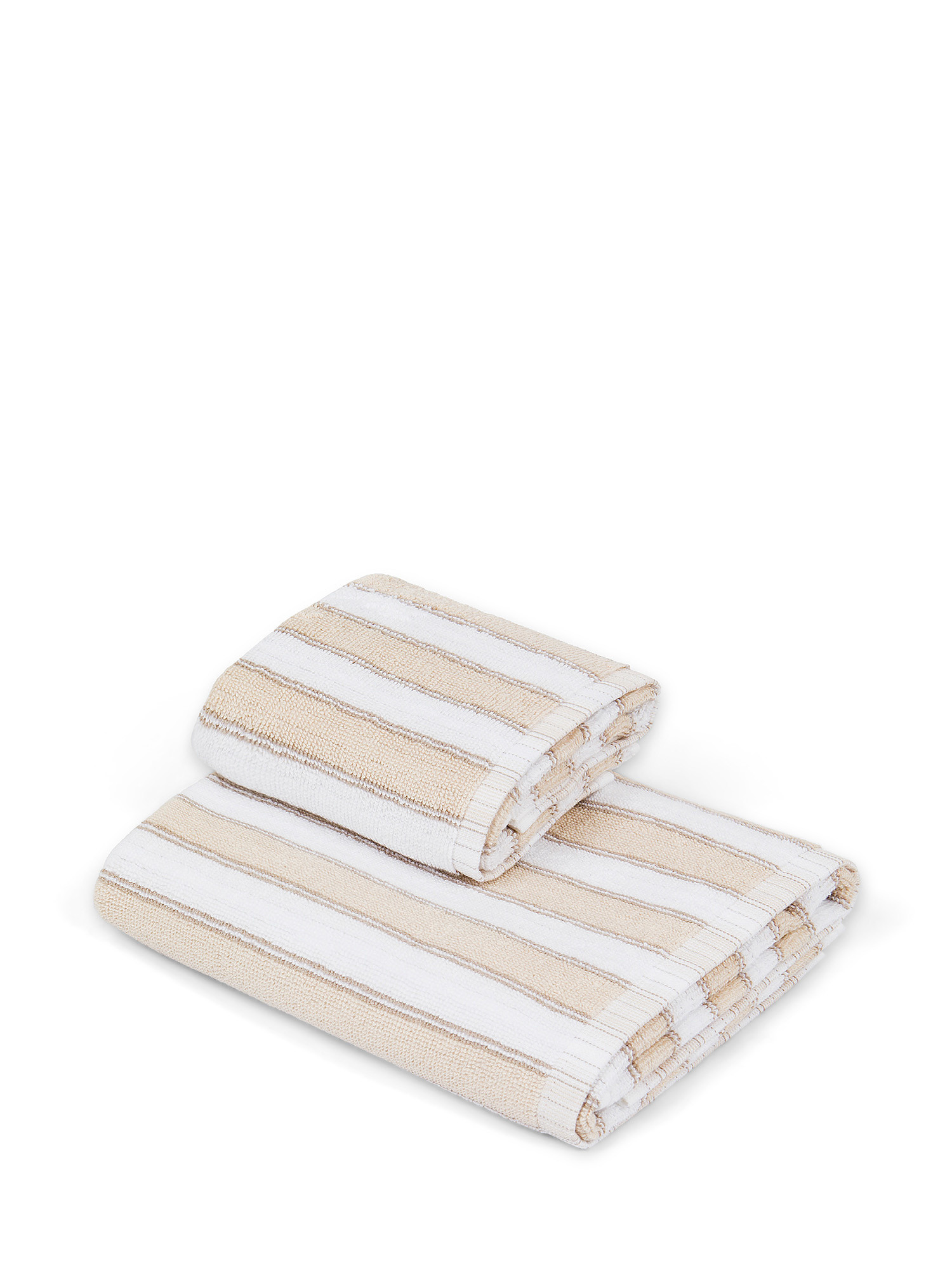 Asciugamano in spugna  di puro cotone., Beige, large image number 0