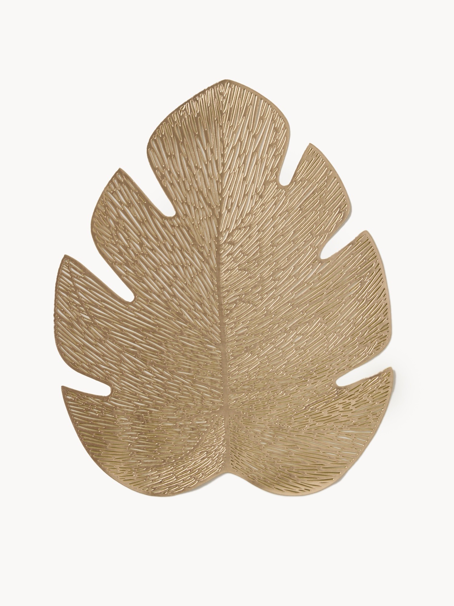 Tropical leaf-shaped placemat, Gold, large image number 0