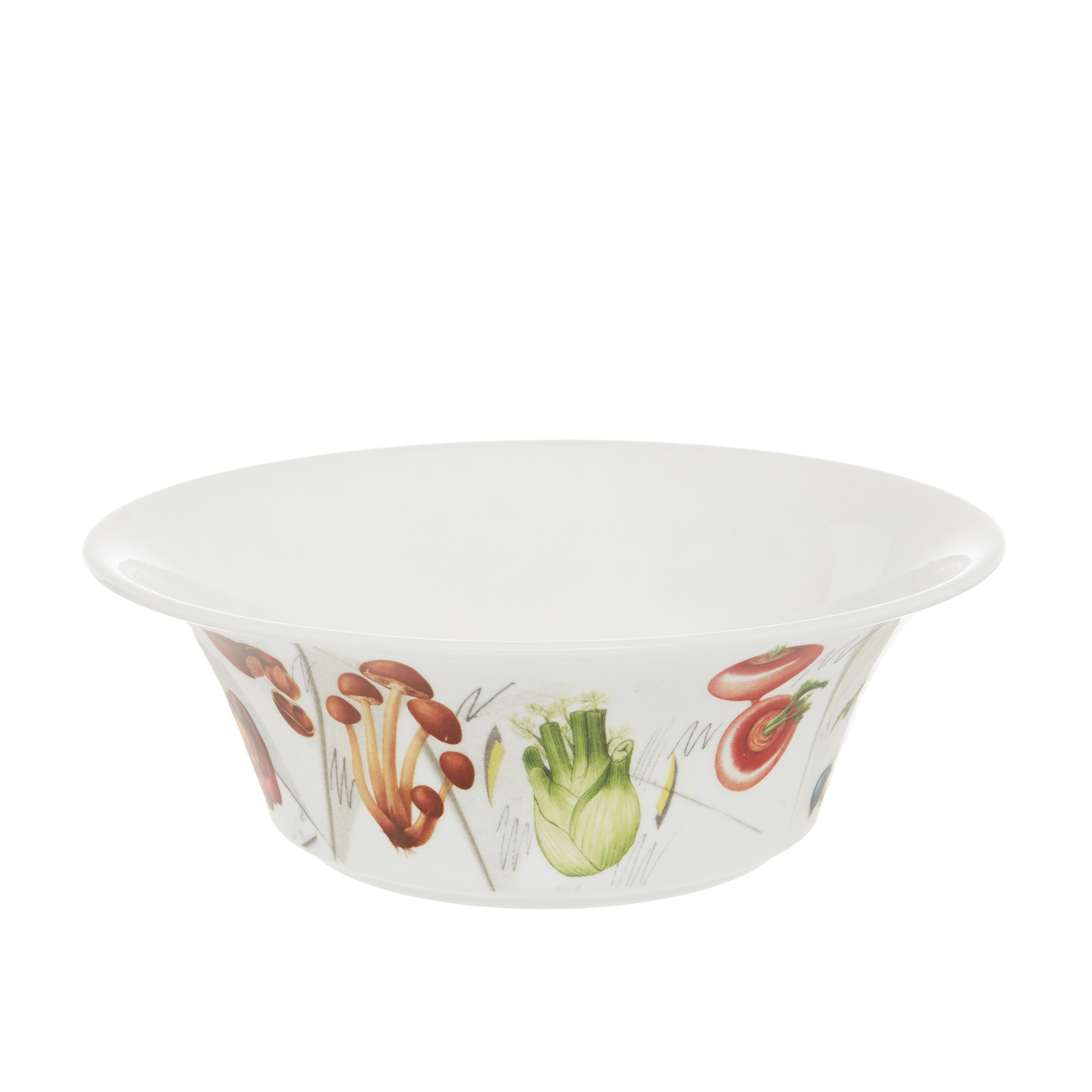 Fine bone china salad bowl with vegan La Cucina Italiana decoration, White, large image number 0