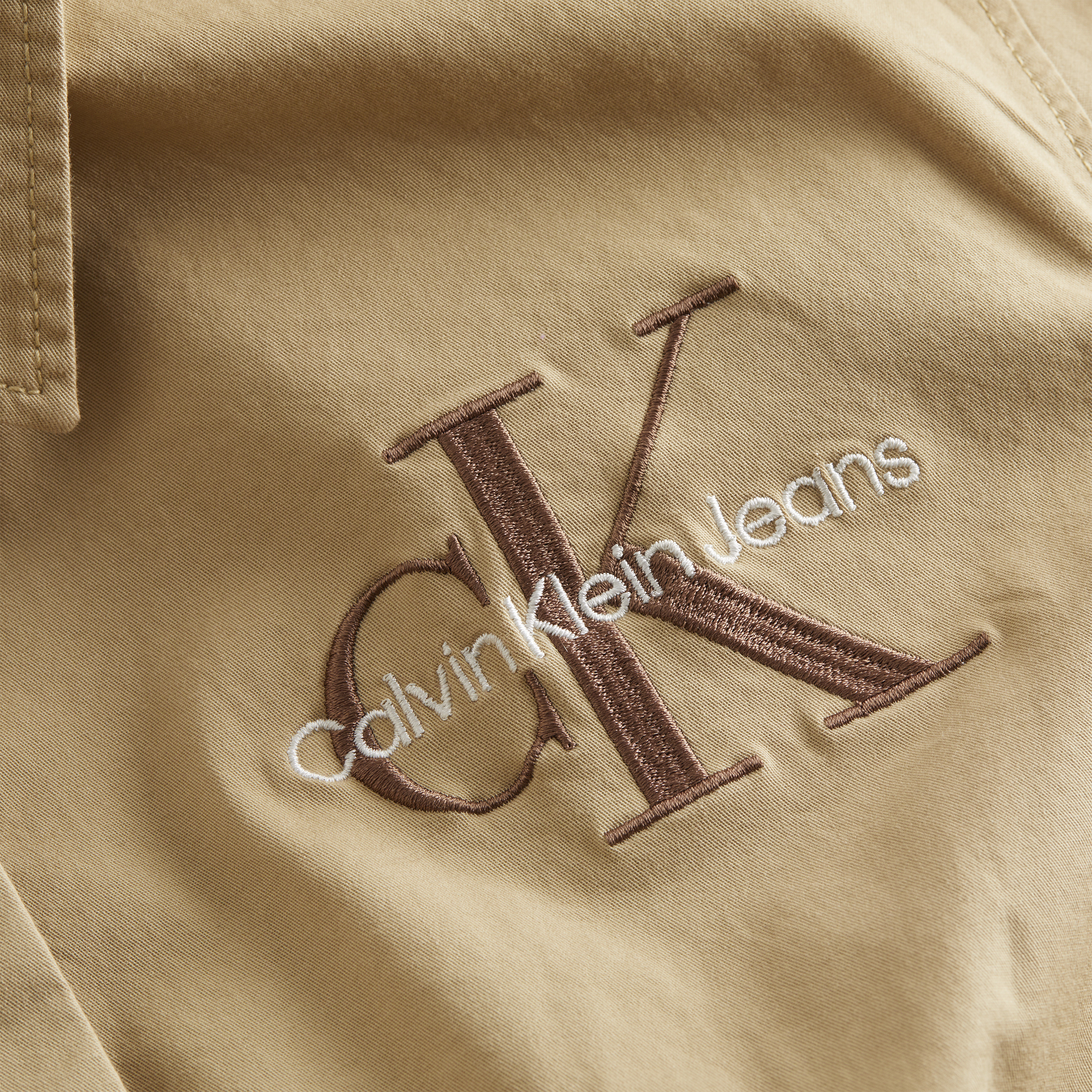 Calvin Klein Jeans - Camicia crop con logo, Beige, large image number 2