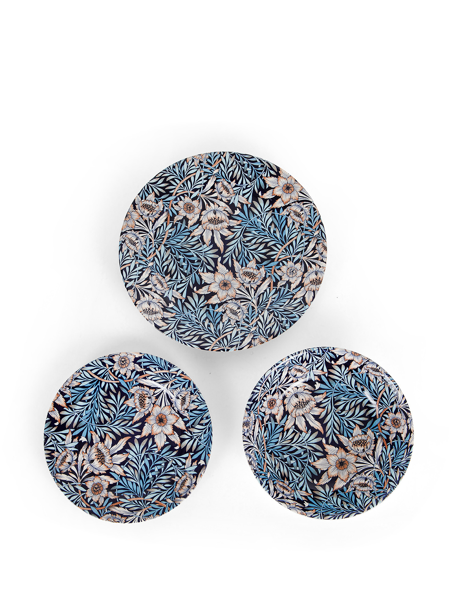 Set of 18 Trollius ceramic plates, Blue, large image number 1