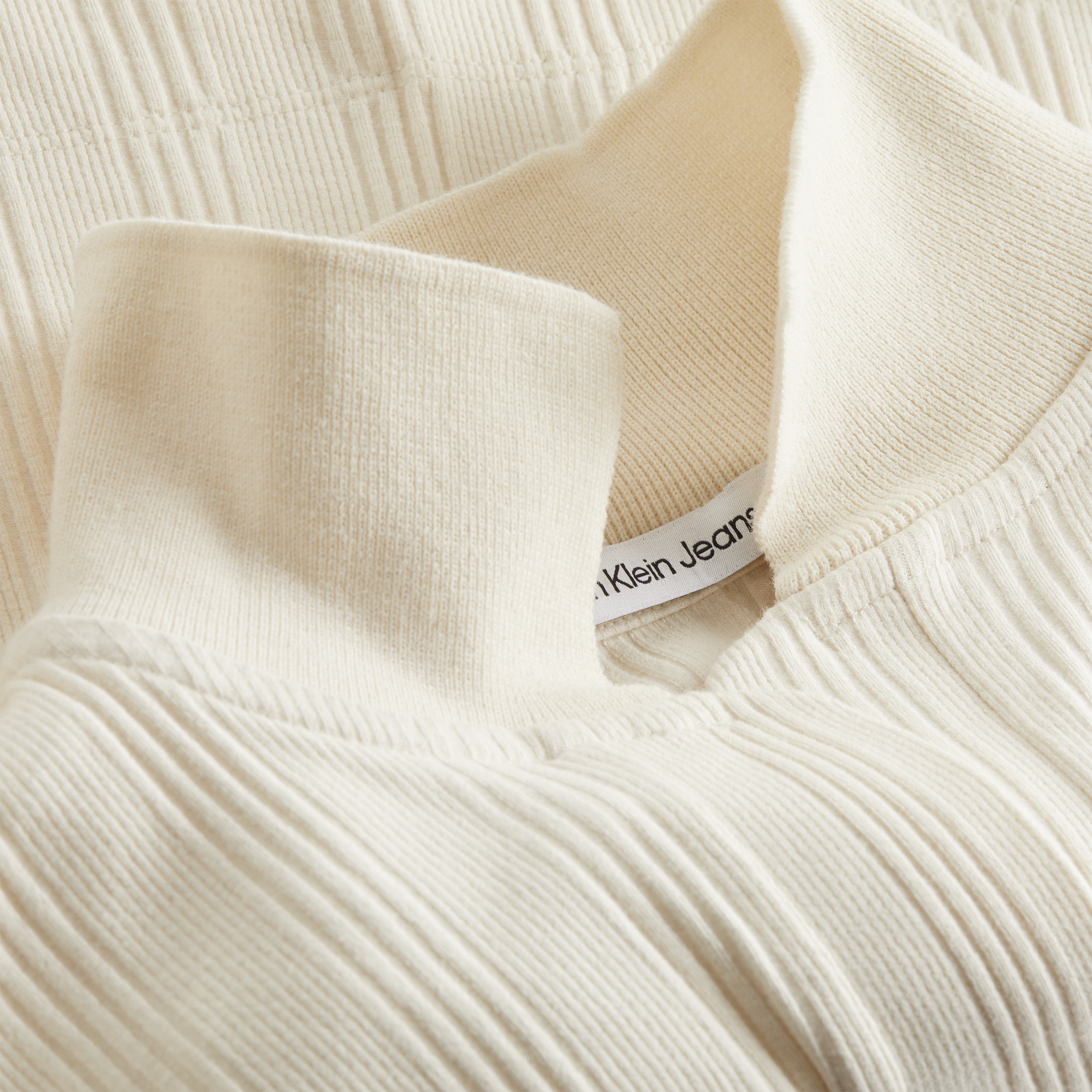 Calvin Klein Jeans - Maglia a costine con logo, Bianco avorio, large image number 2