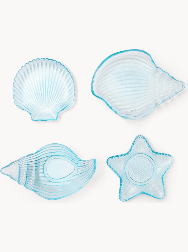 Glass saucer sprayed with shells - Introductory price