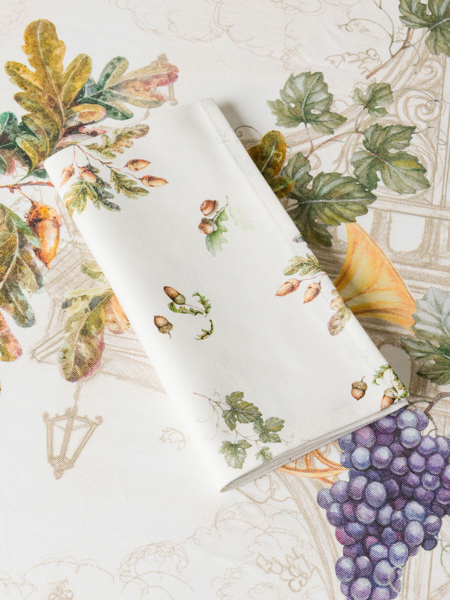 Set of 2 napkins by Tessitura Randi in printed pure cotton drill, Multicolor, large image number 1