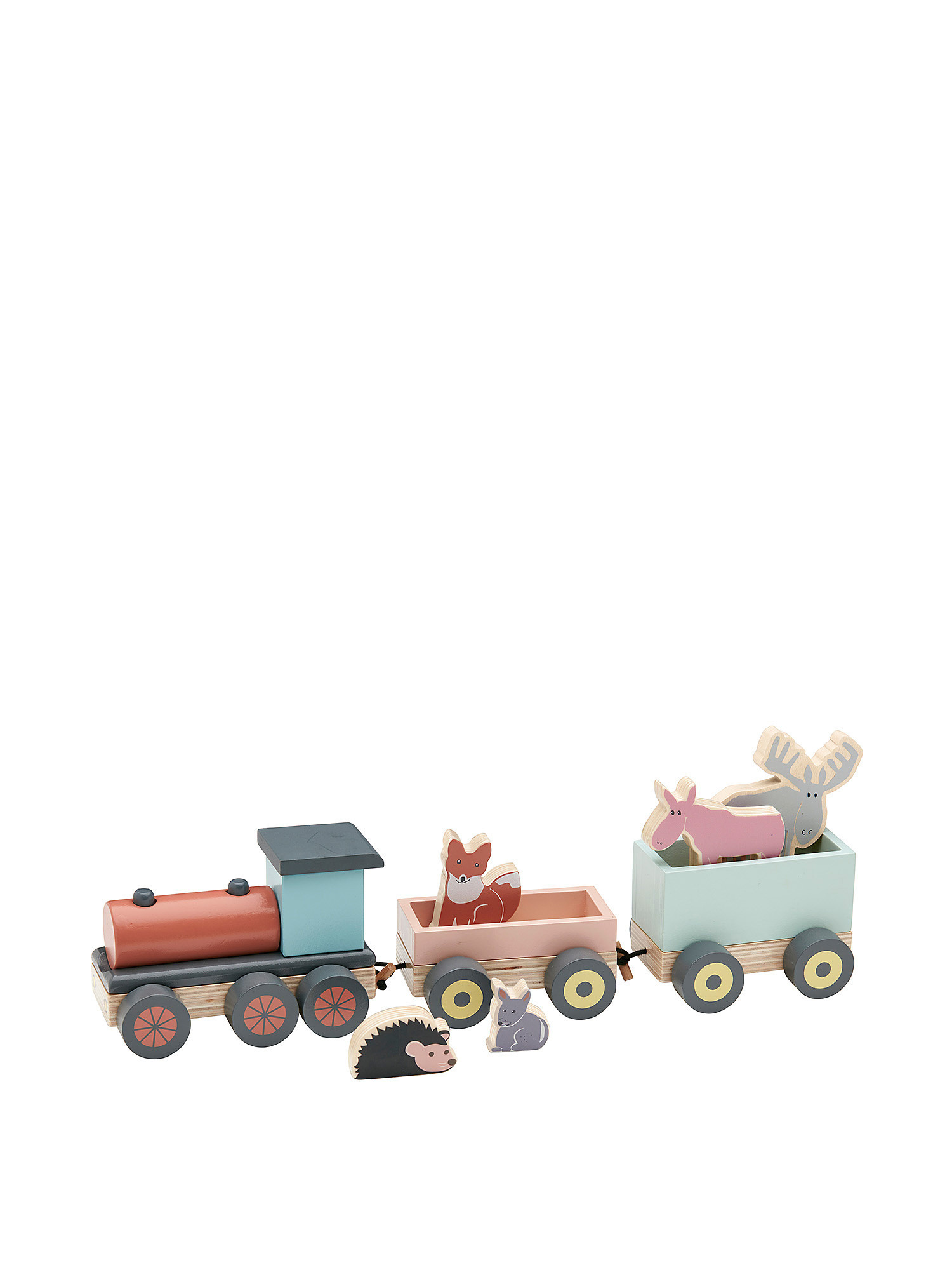 Wooden toy train with characters, Multicolor, large image number 0