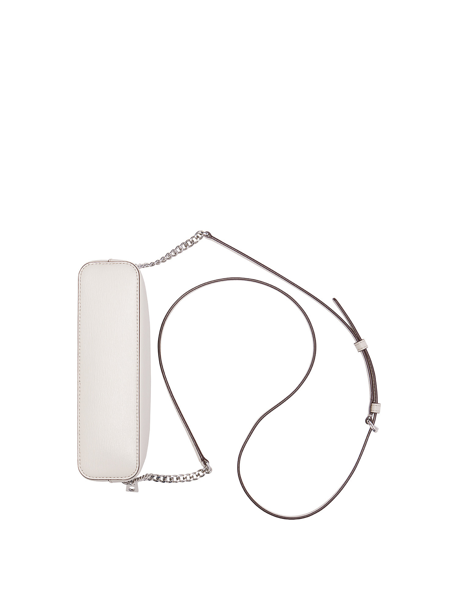 Dkny - Shoulder bag with chain and silver logo, White, large image number 4