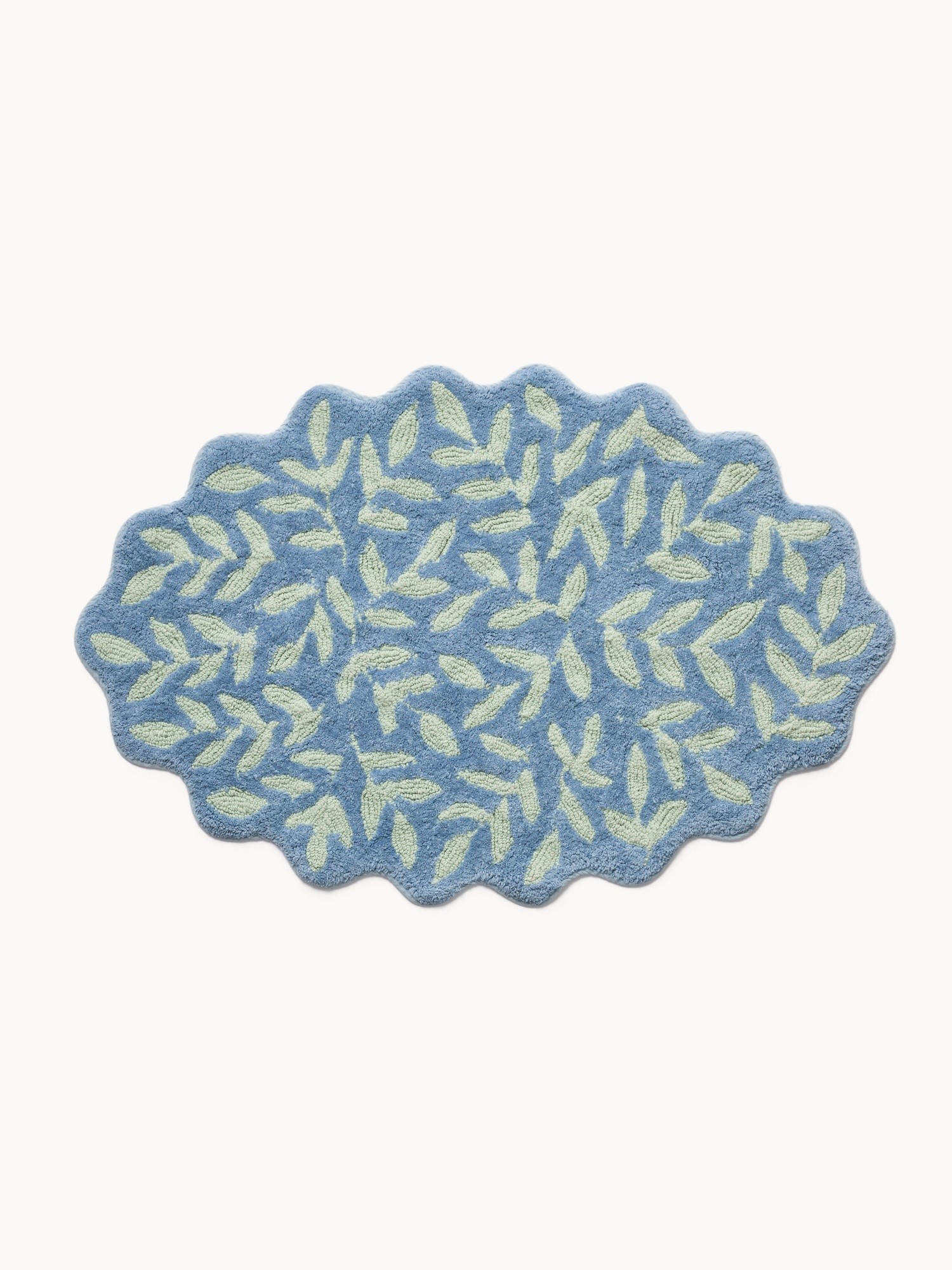 Shaped tufted cotton bath mat, Light Blue, large image number 0