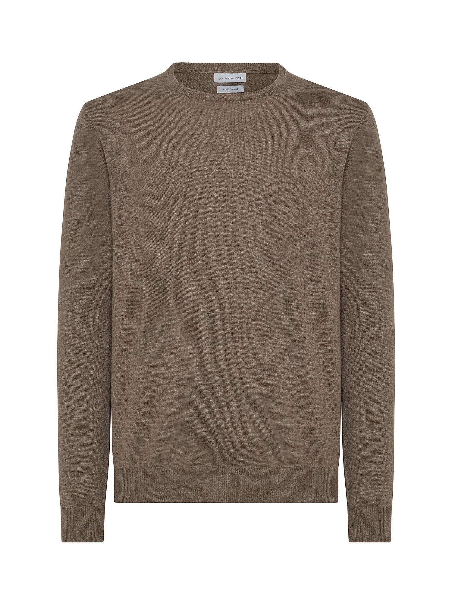 Cashmere Blend crewneck sweater with noble fibers, Natural, large image number 0