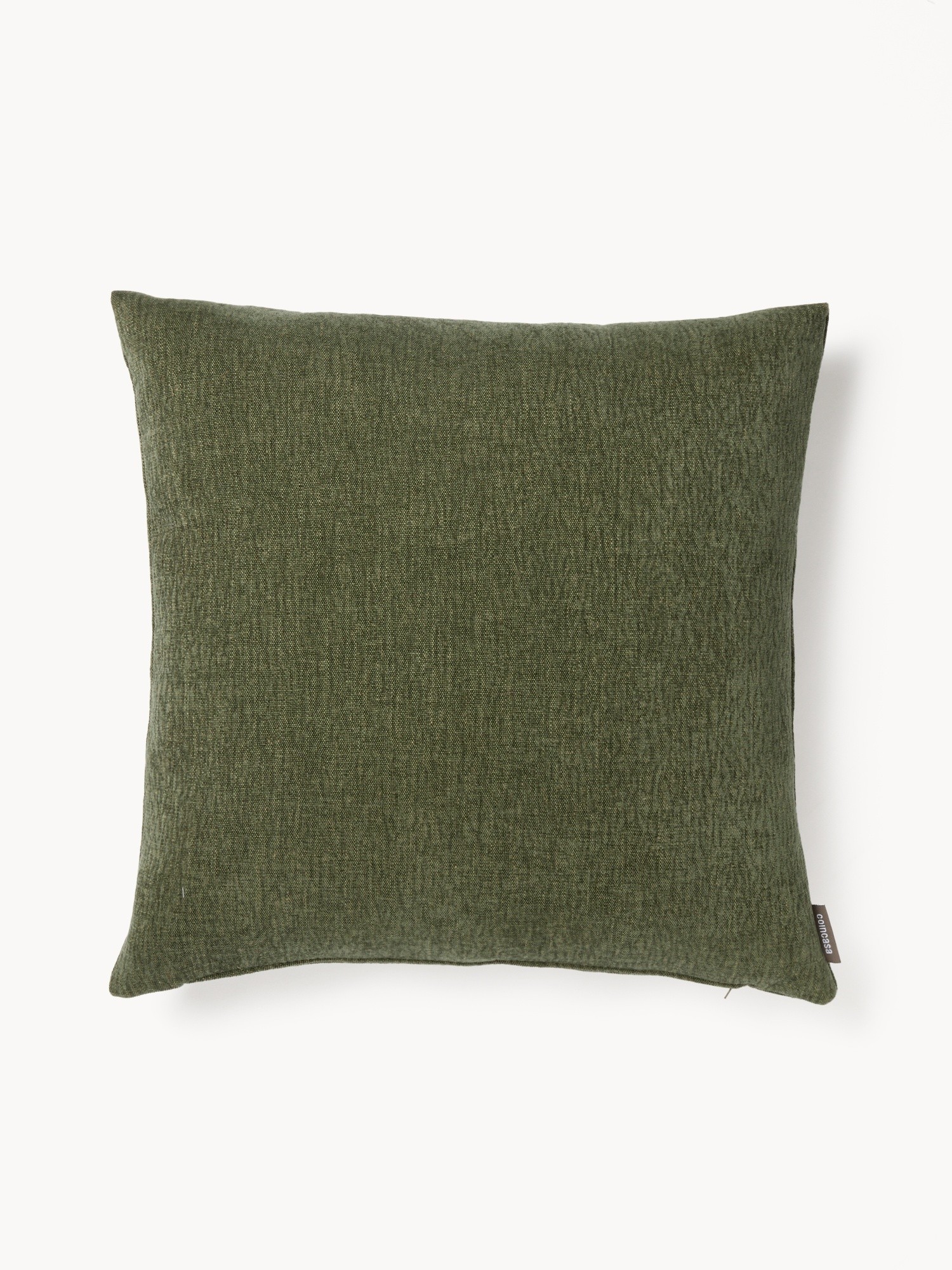 Cuscino con lino made in Italy 45x45cm, Verde, large image number 0