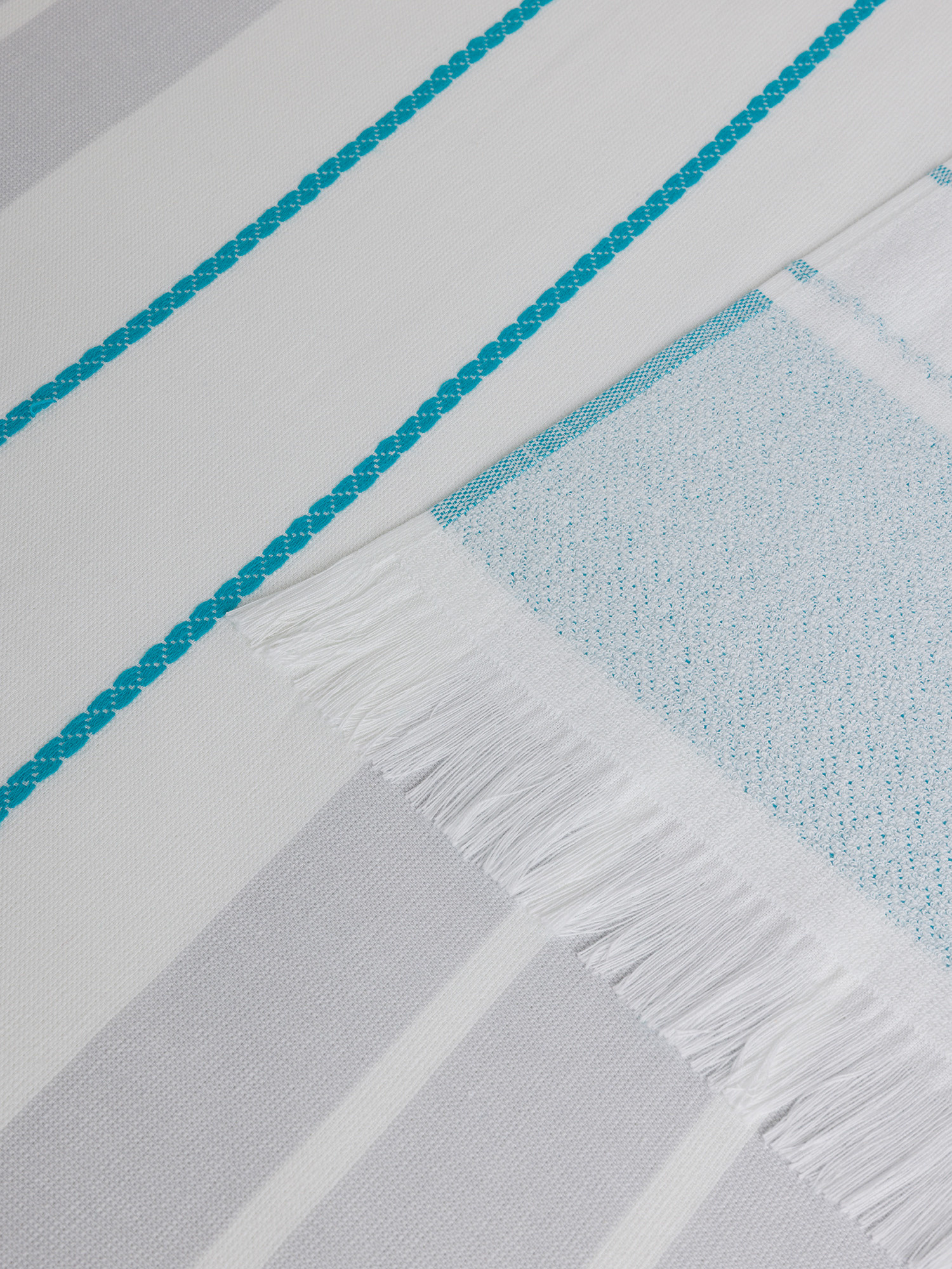 Hammam beach towel with fringes, White, large image number 1