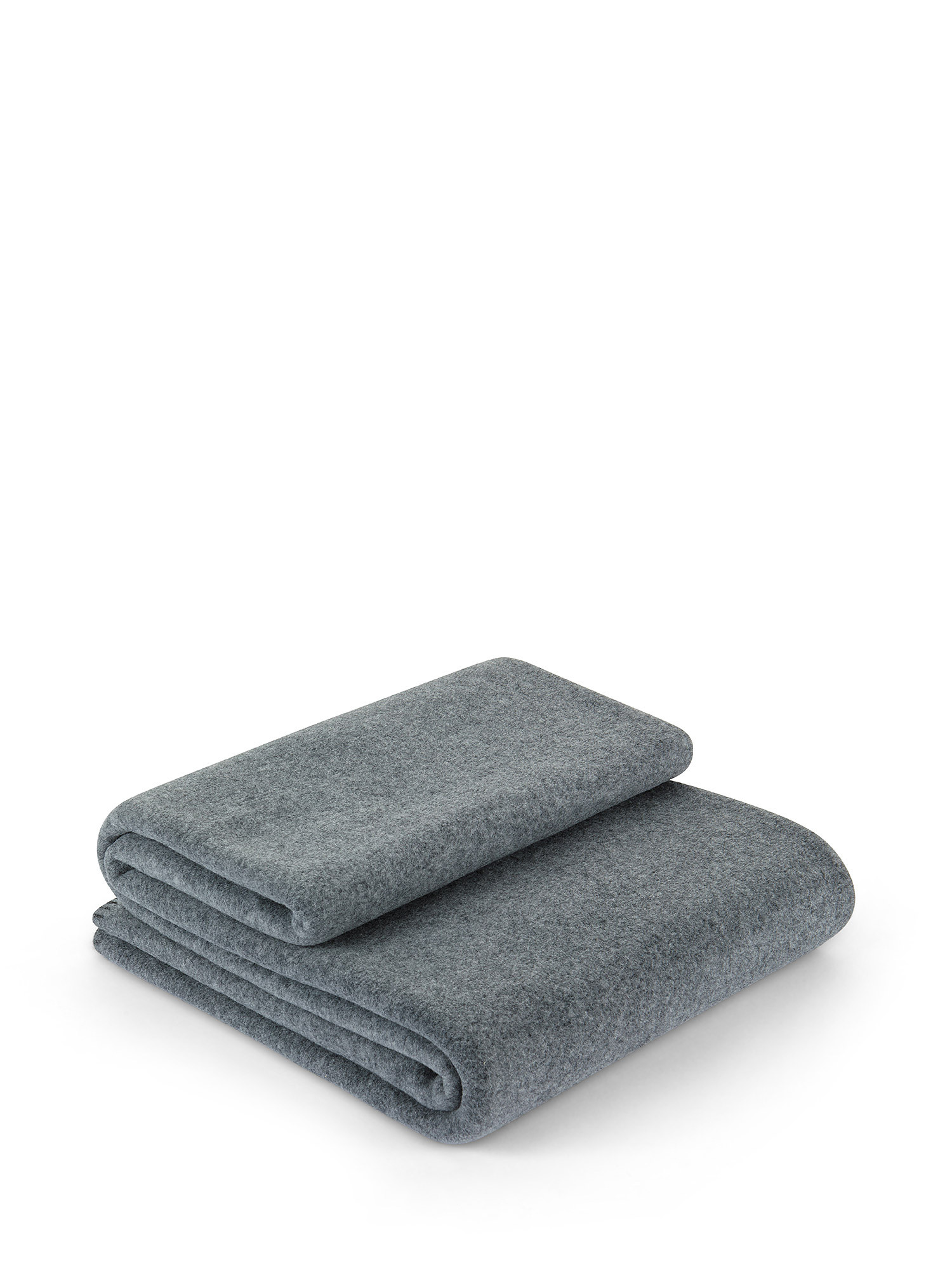 Solid color soft fleece plaid, Grey, large image number 0