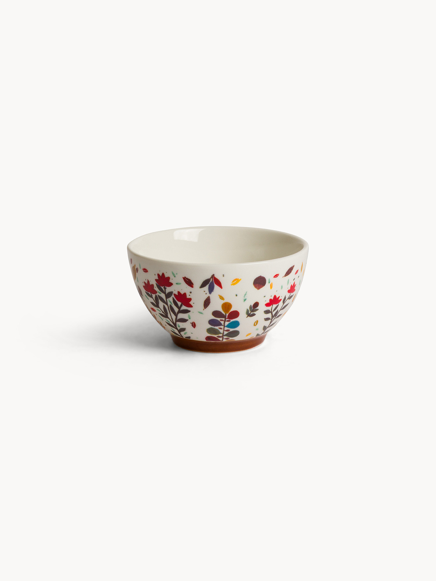 Leaf-patterned stoneware bowl, Multicolor, large image number 0
