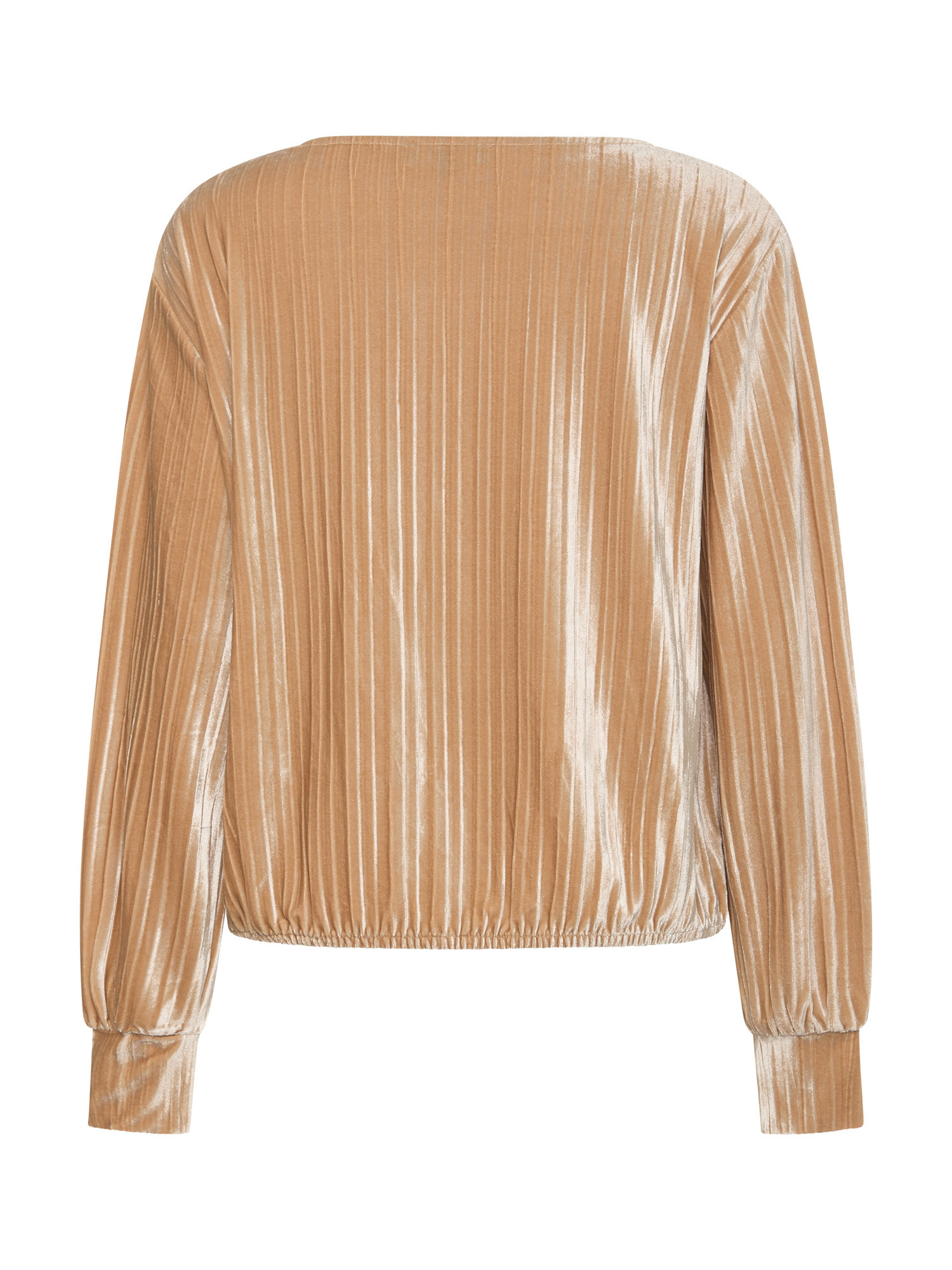 Koan - Pleated effect velvet sweater, Champagne Yellow, large image number 1