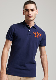 Superdry - Cotton piqué polo shirt with logo, Blue, large image number 4