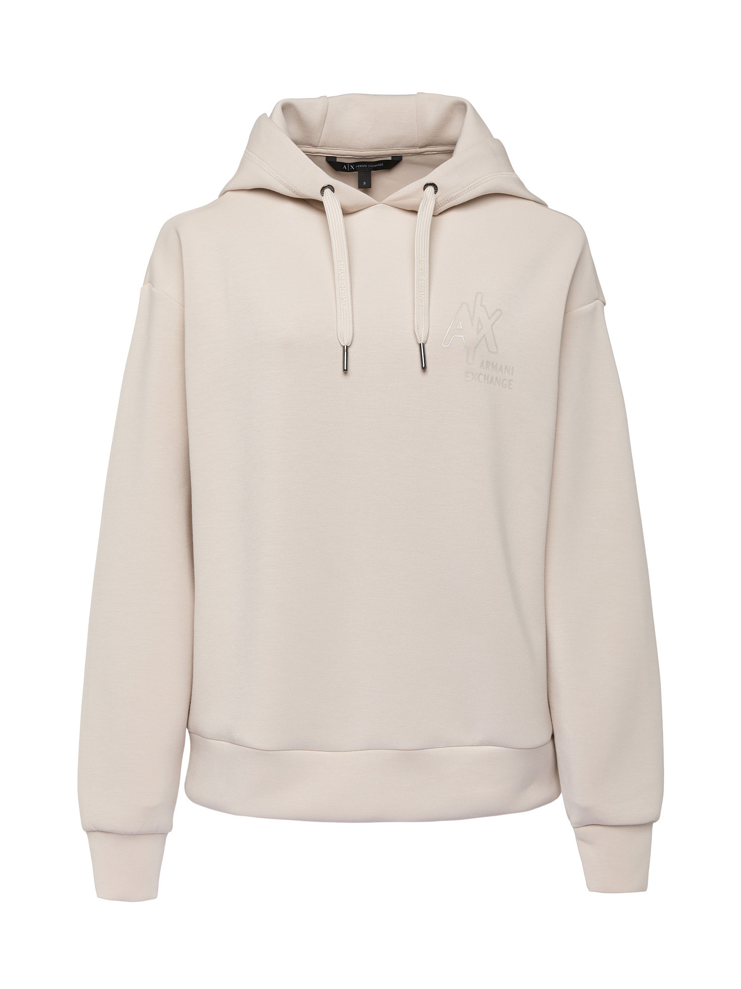 Armani Exchange - Hooded sweatshirt with logo print, Light Beige, large image number 0