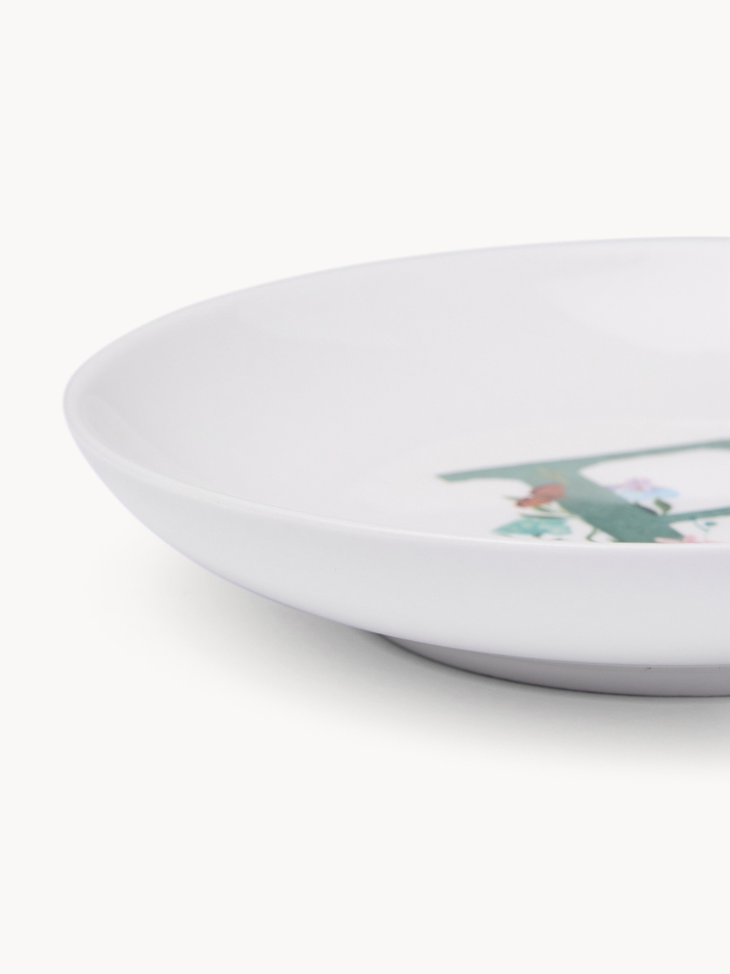 Piattino pane in new bone china lettera E, Bianco 1, large image number 1