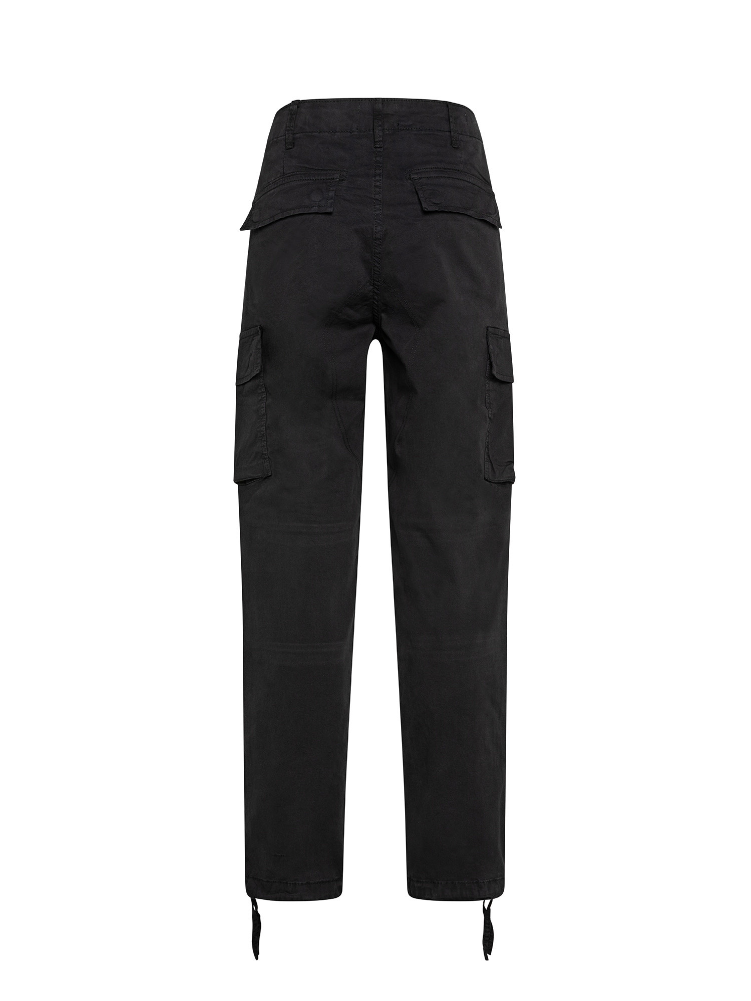 Pantaloni cargo con tasche laterali, Nero, large image number 1