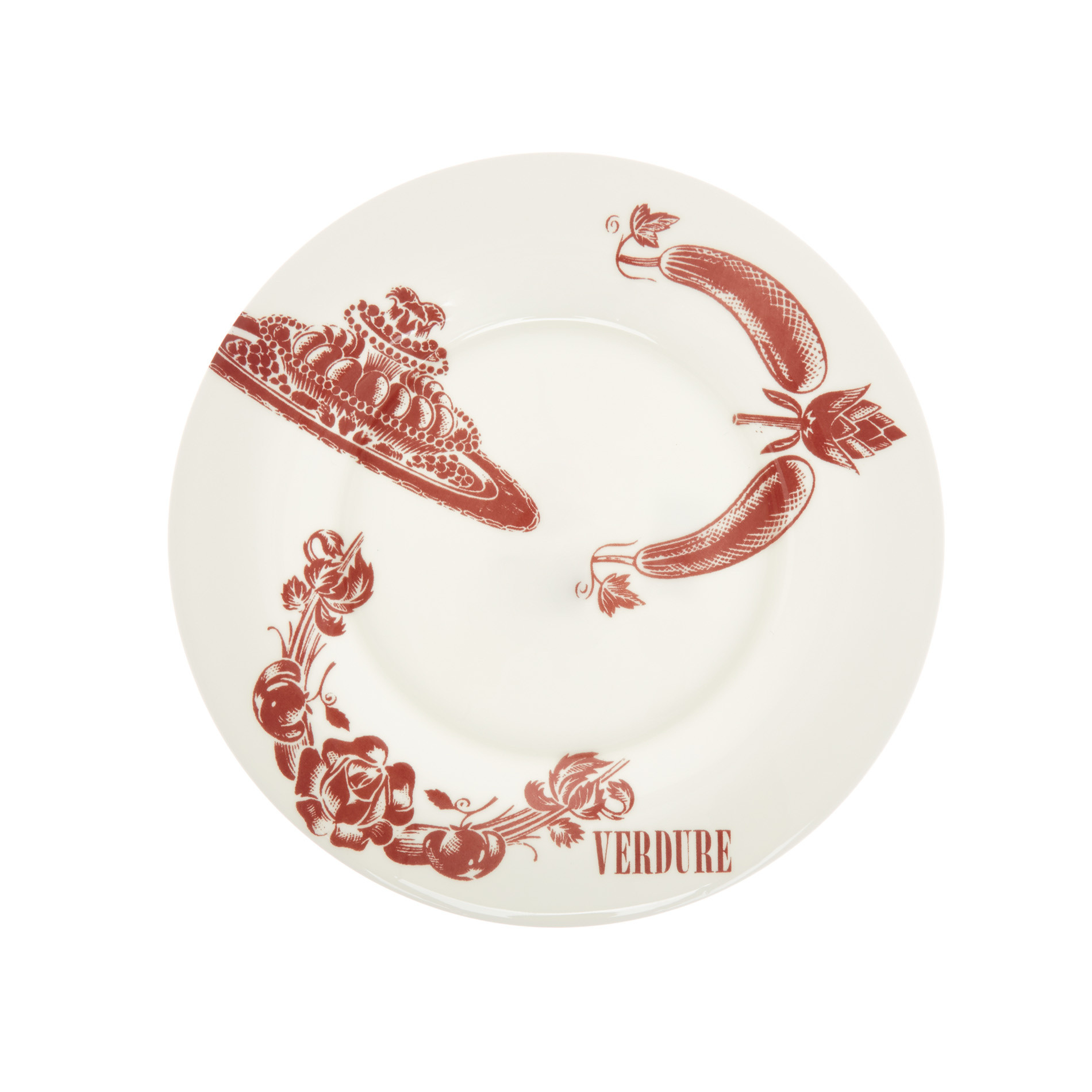 Fine bone china plate with vintage La Cucina Italiana decoration, White, large image number 0