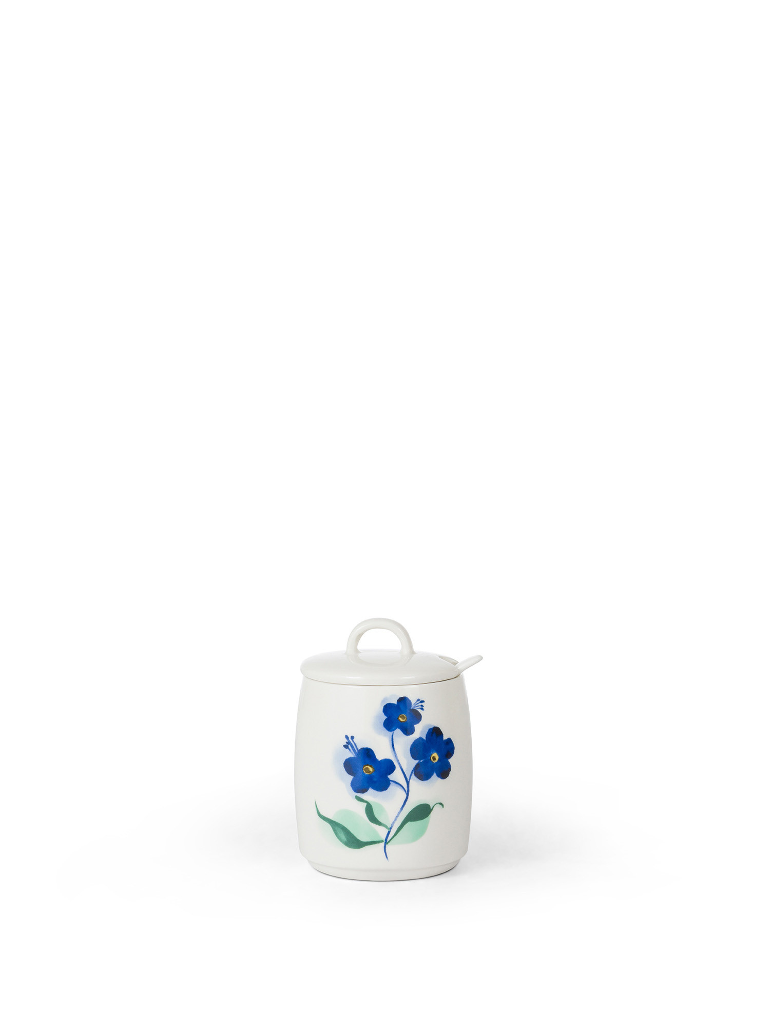 Porcelain sugar bowl with flower motif, White, large image number 0