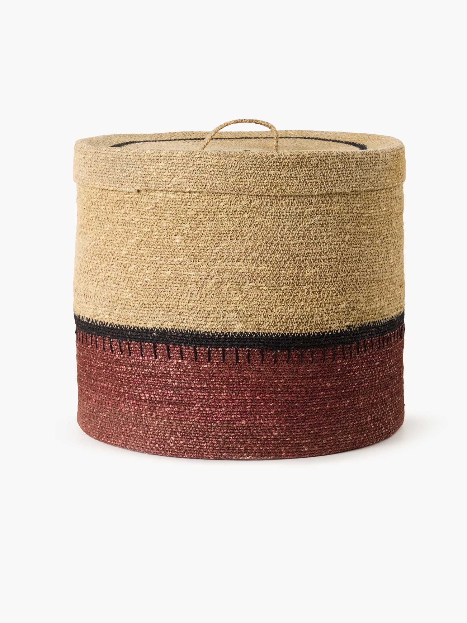Hand-woven and painted seagrass basket, Multicolor, large image number 0