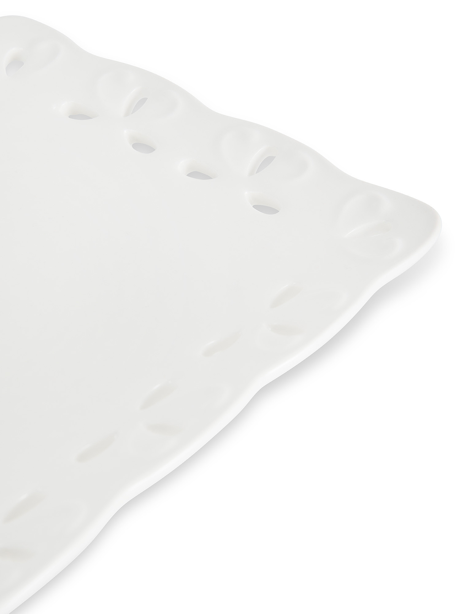 Ceramic tray with perforated edge, White, large image number 1