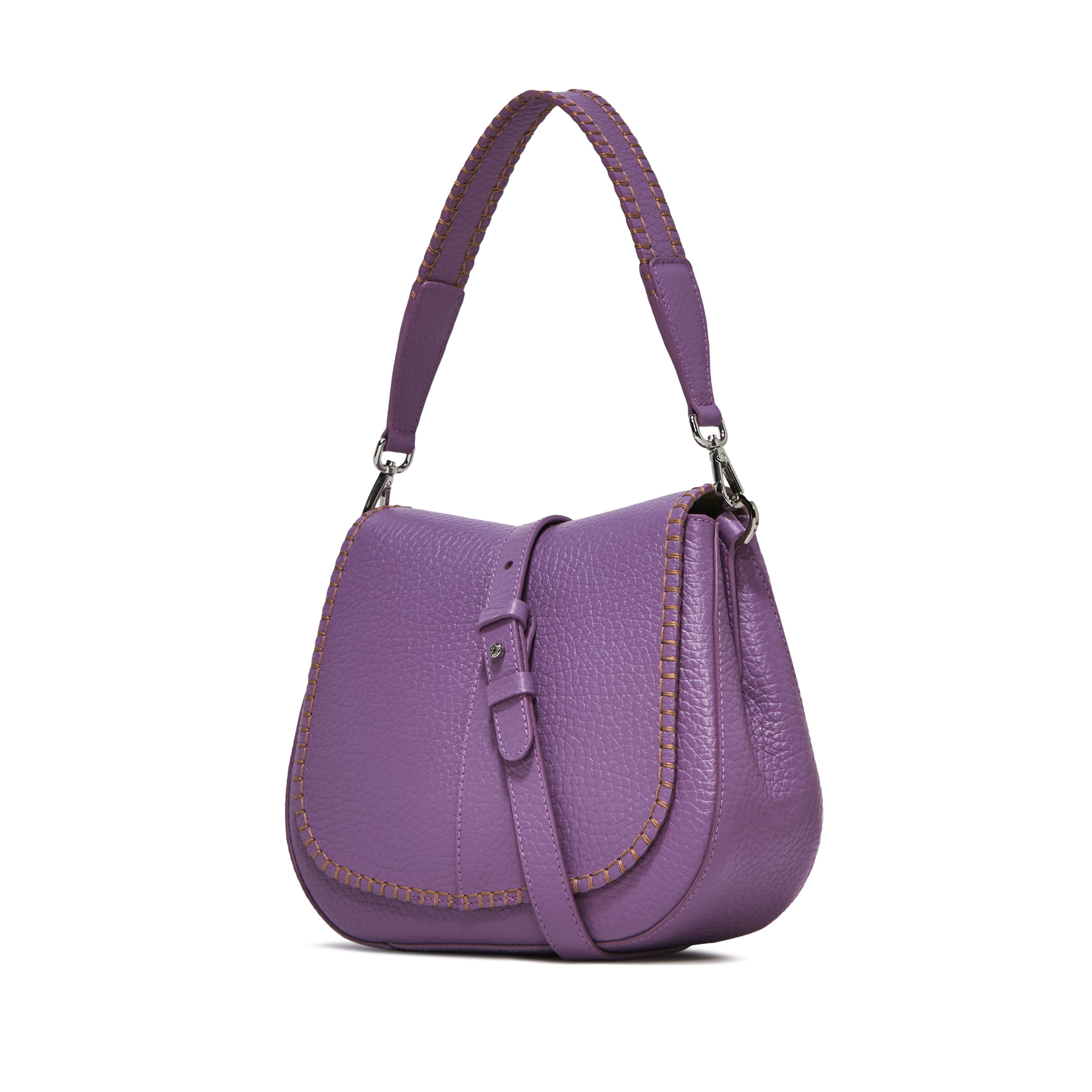 Gianni Chiarini - Helena Round bag in leather, Purple Wisteria, large image number 2