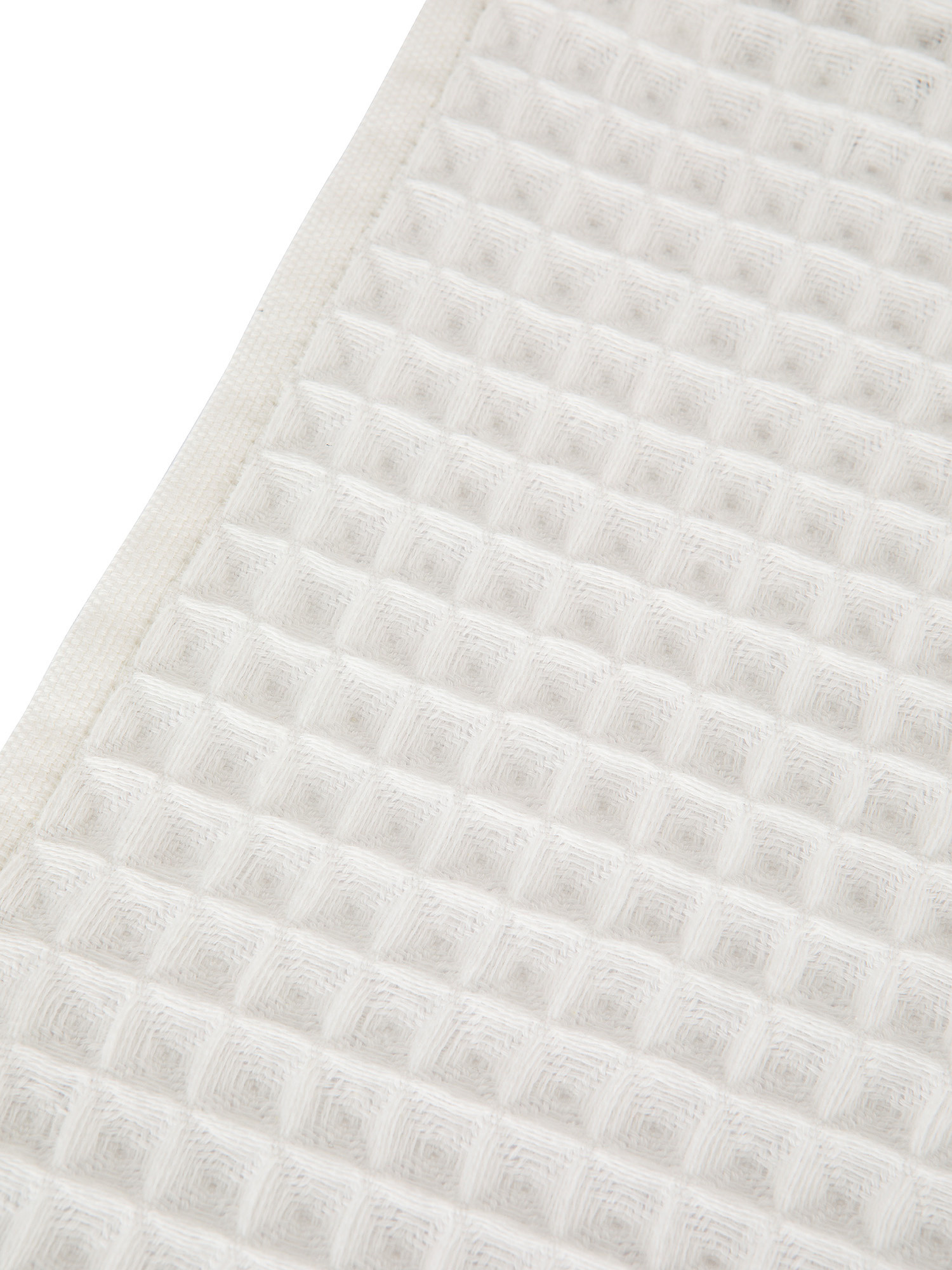 Set 2 asciugamani puro cotone nido d'ape tinta unita, Bianco, large image number 3