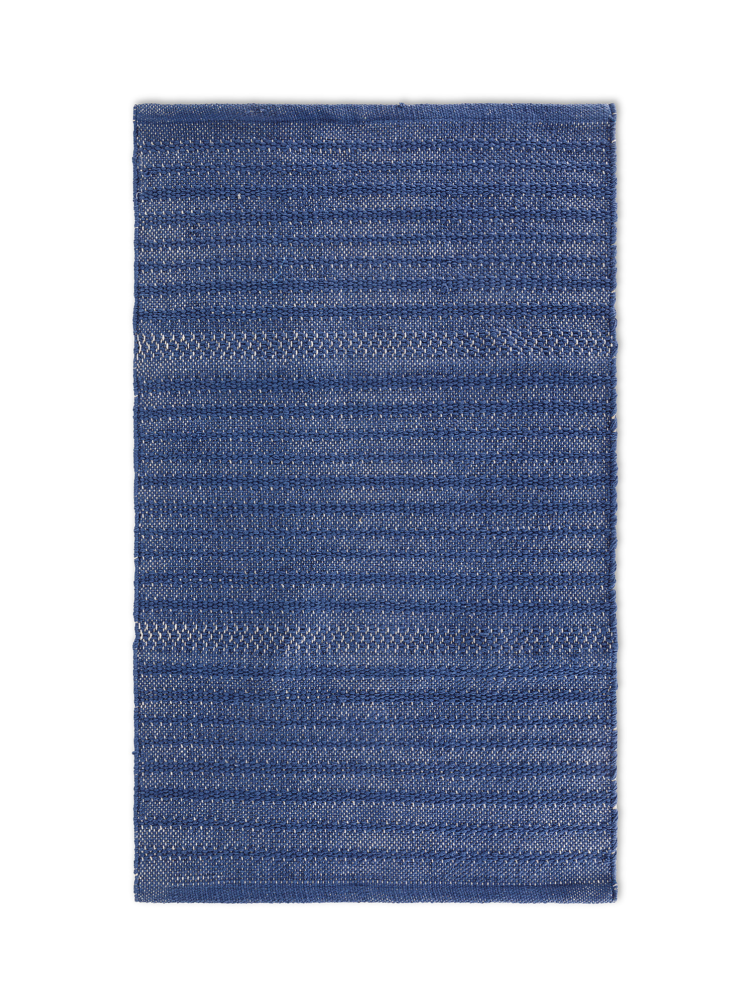 Solid color kitchen rug in 100% cotton, Blue, large image number 0