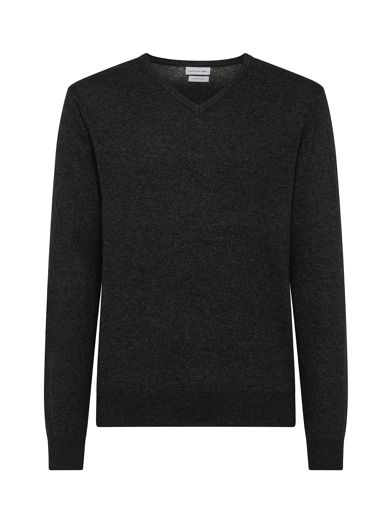 Cashmere Blend V-neck sweater with noble fibers, Anthracite, large image number 0