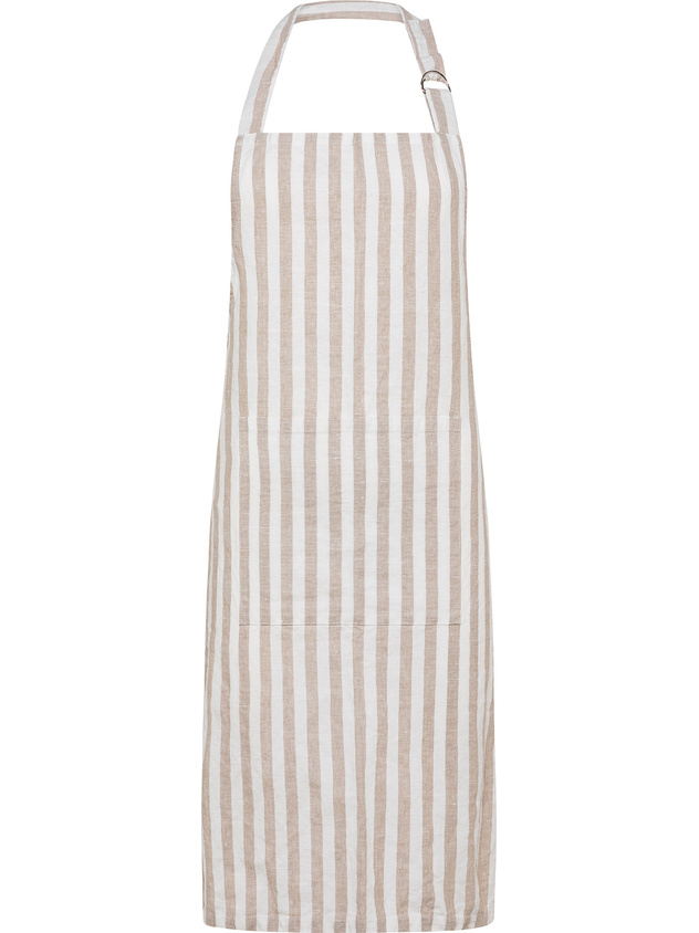 Linen and cotton striped kitchen apron