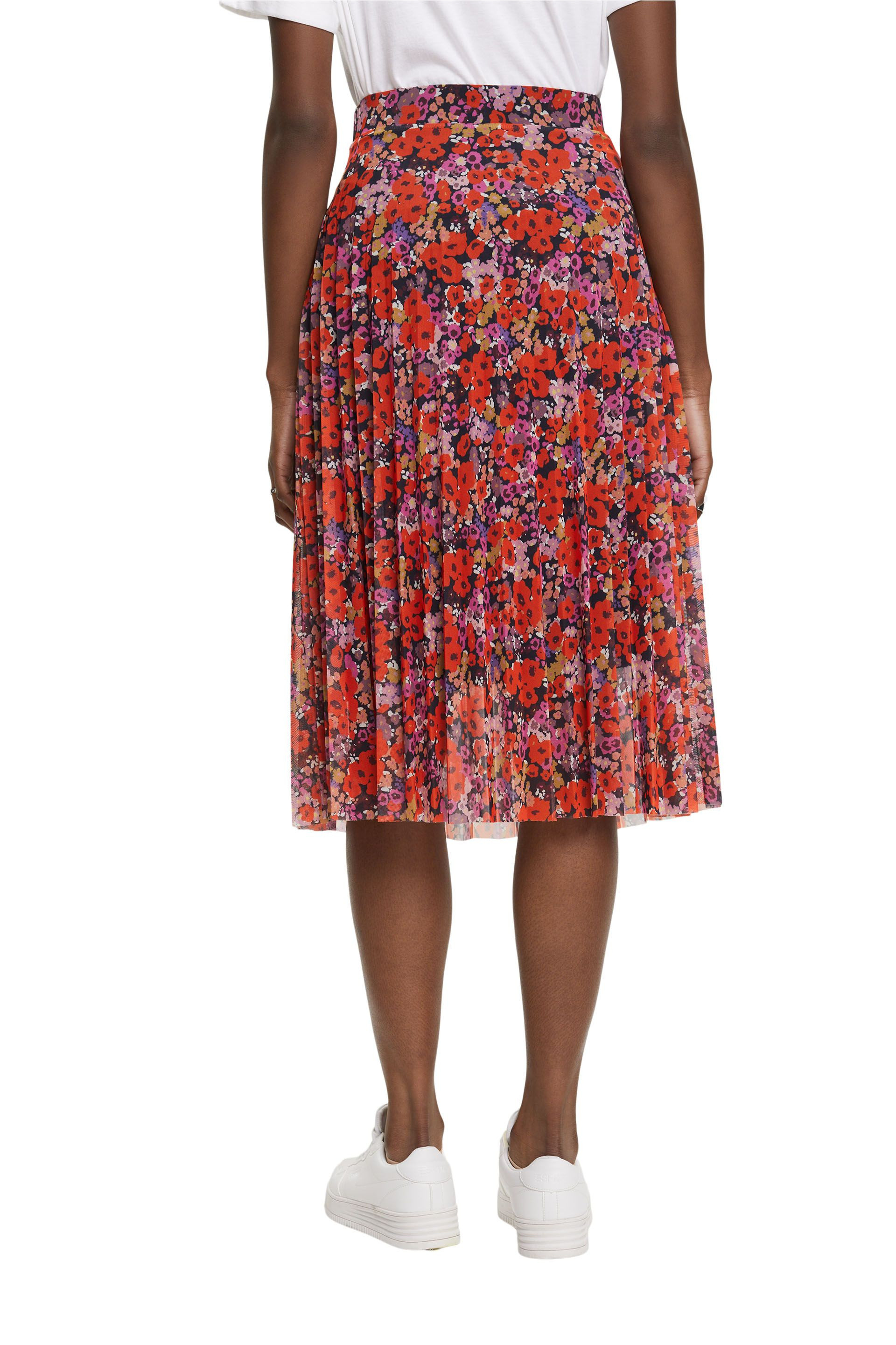 Esprit - Floral pleated skirt, Multicolor, large image number 3