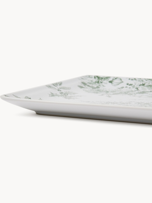 Christmas tree-shaped stoneware saucer