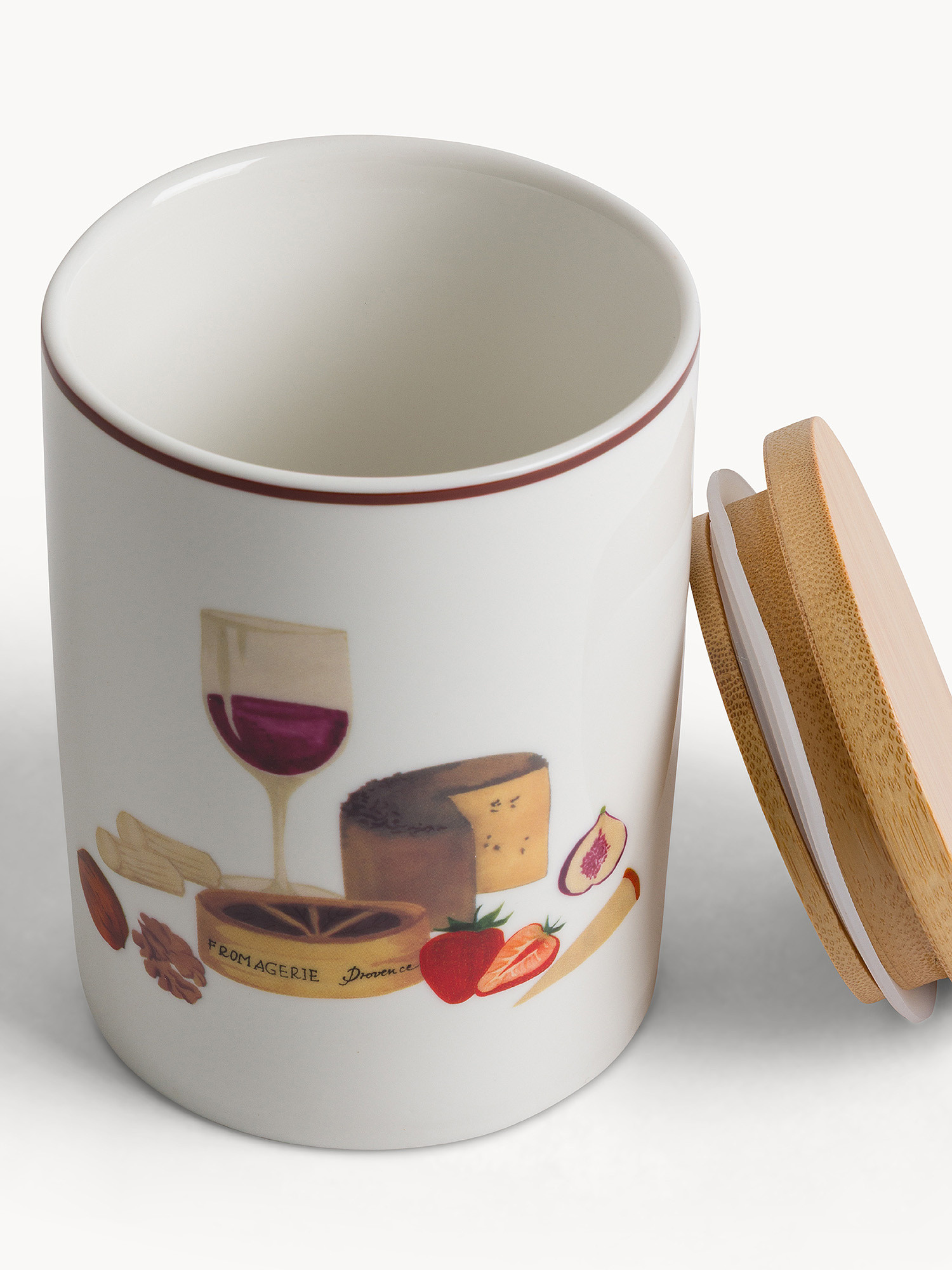 New bone china jar with cheese motif, Multicolor, large image number 1