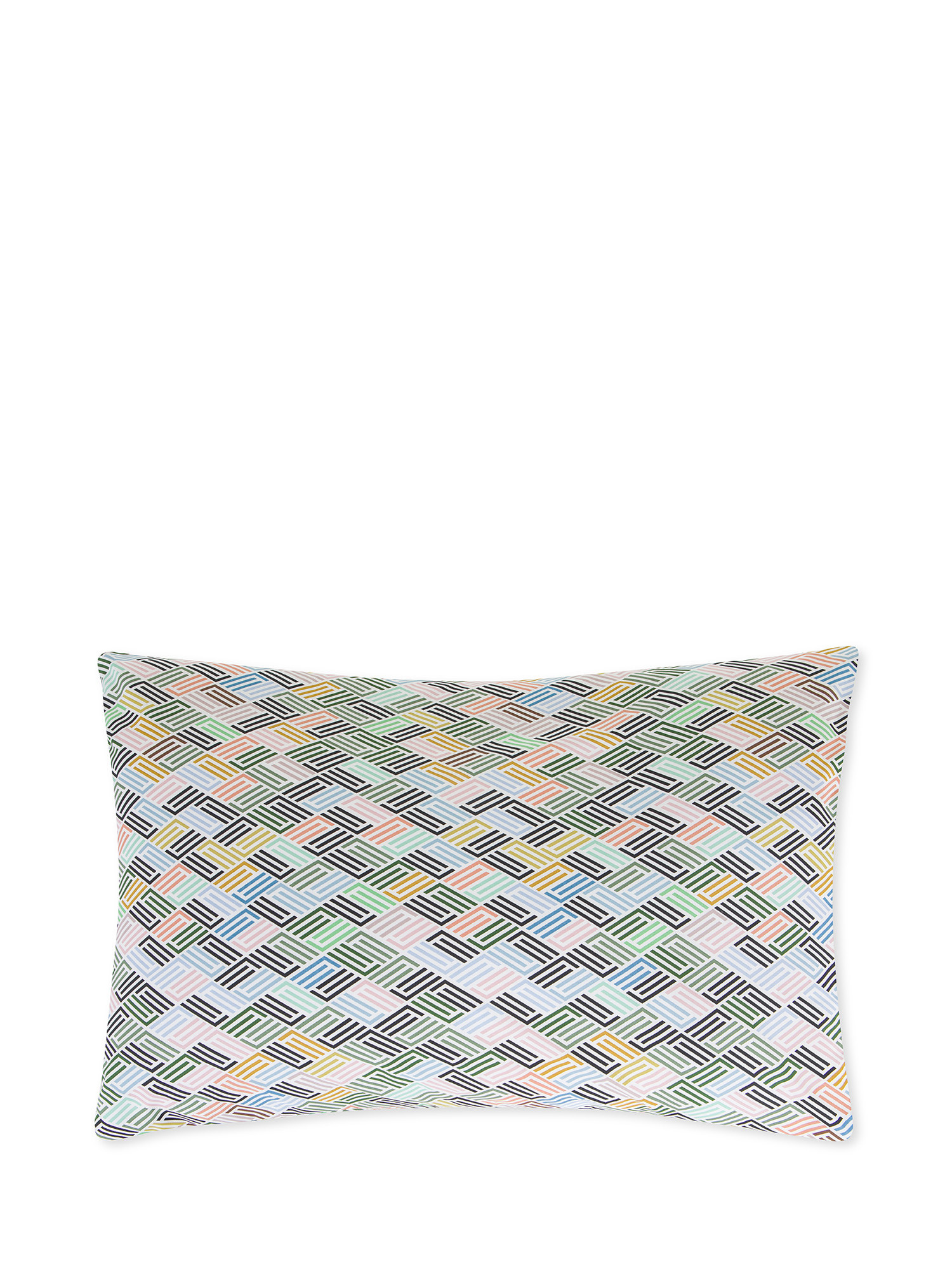 Geometric print cotton percale pillowcase, Multicolor, large image number 0