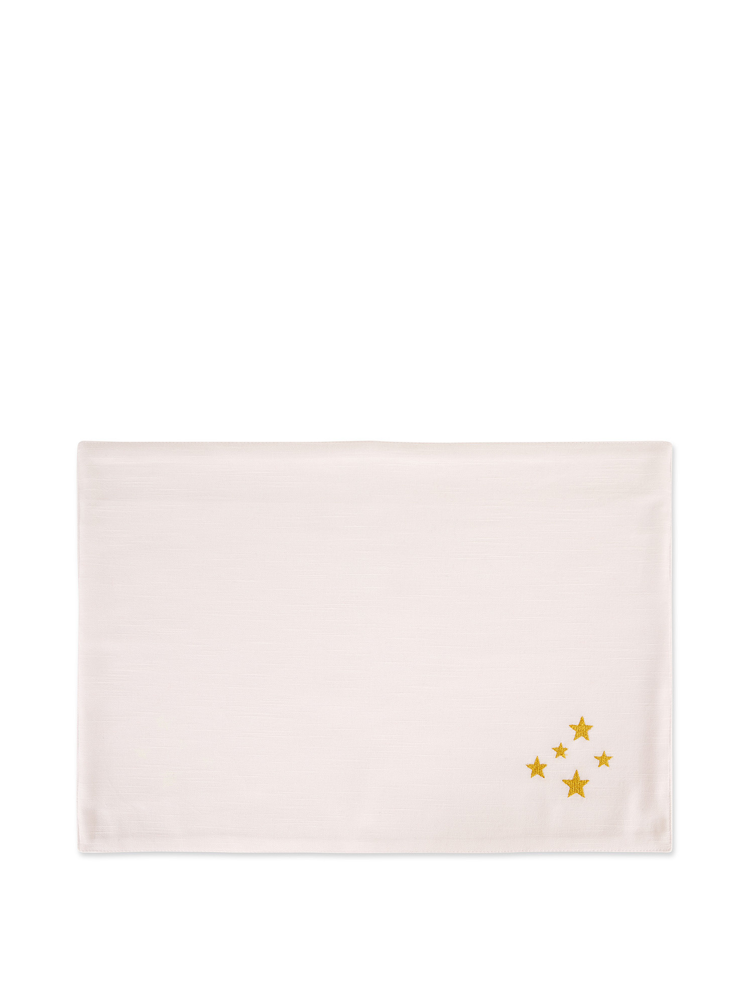 Cotton placemat with star embroidery, Gold, large image number 0