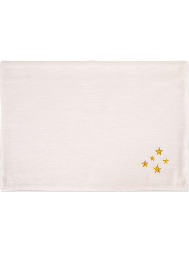Cotton placemat with star embroidery
