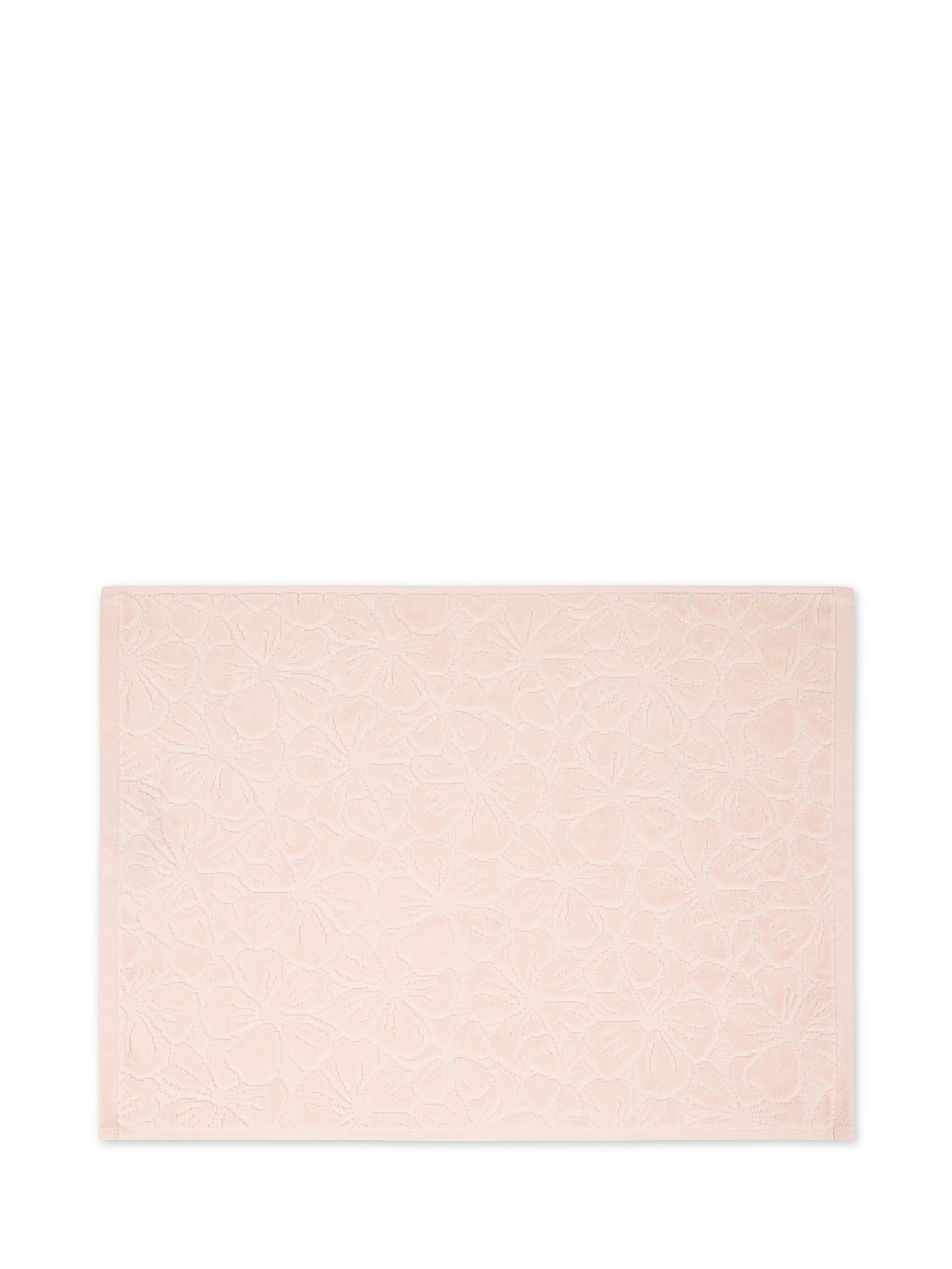 Asciugamano in velour di cotone con lavorazione fiori a rilievo, Rosa, large image number 1