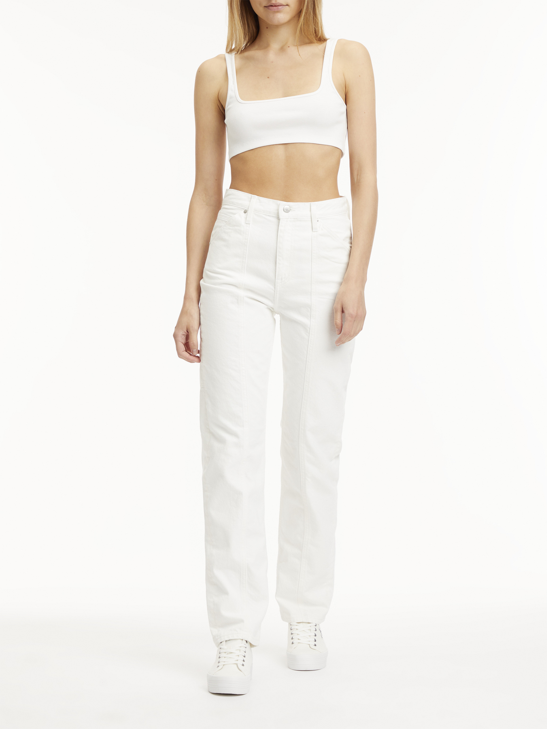 Calvin Klein Jeans - Jeans dritti in cotone, Bianco, large image number 2