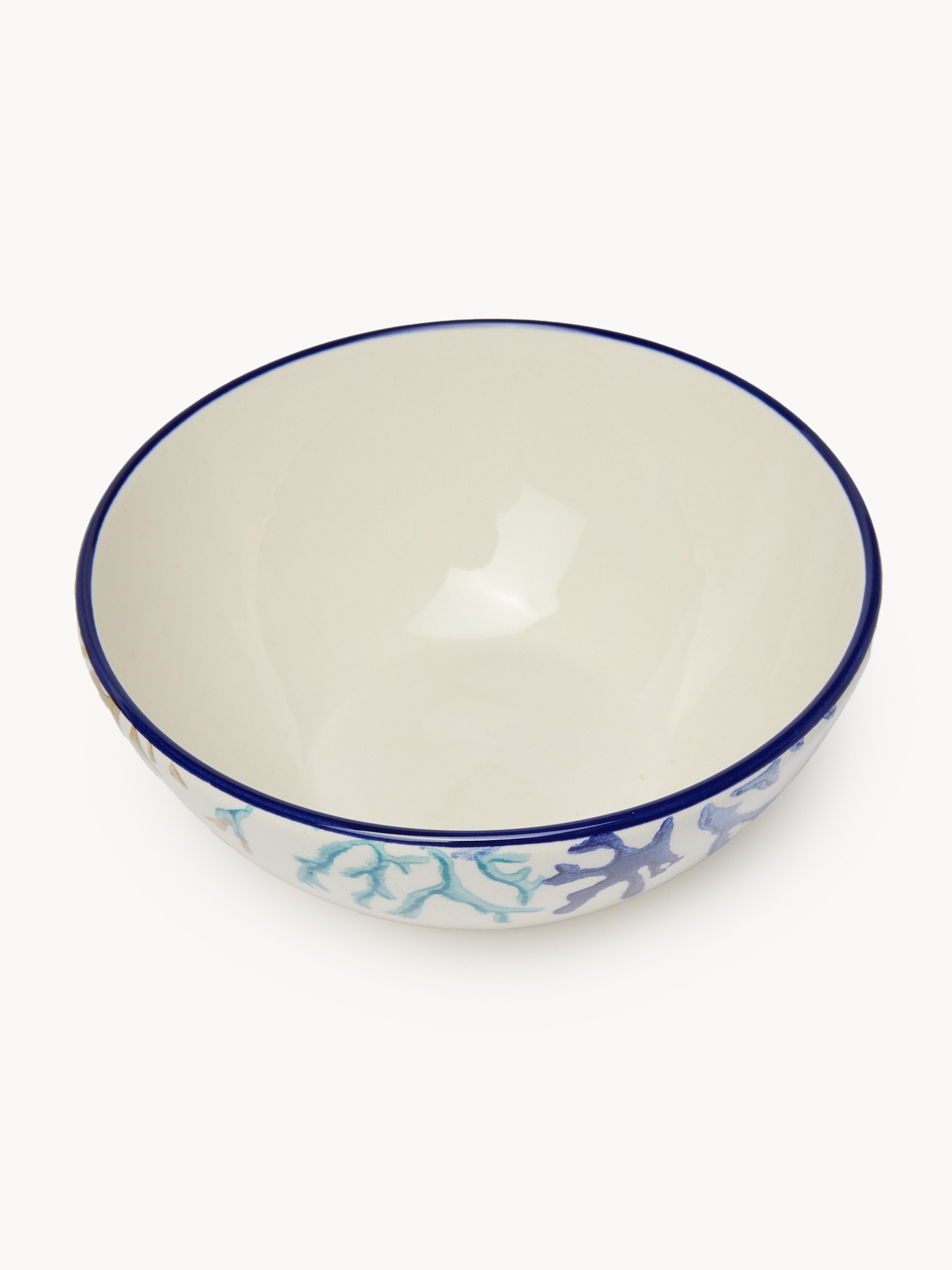 Ceramic bowl with coral pattern, Bianco/Azzurro, large image number 1