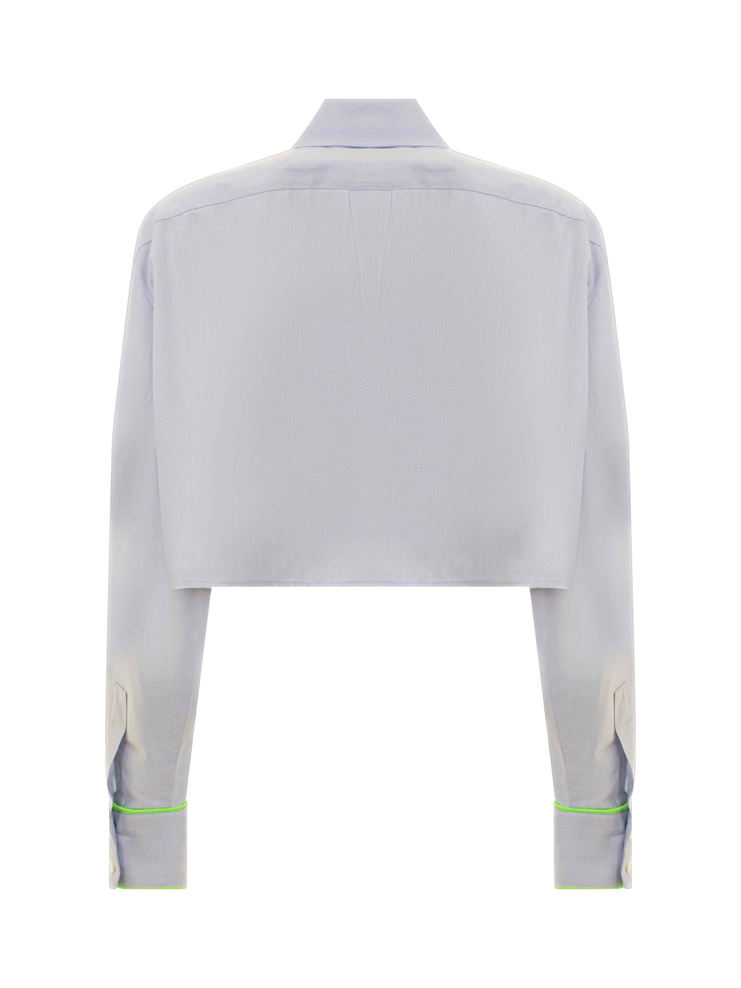 Chiara Ferragni - Long sleeve cropped shirt with fluo profiles, Light Blue, large image number 1