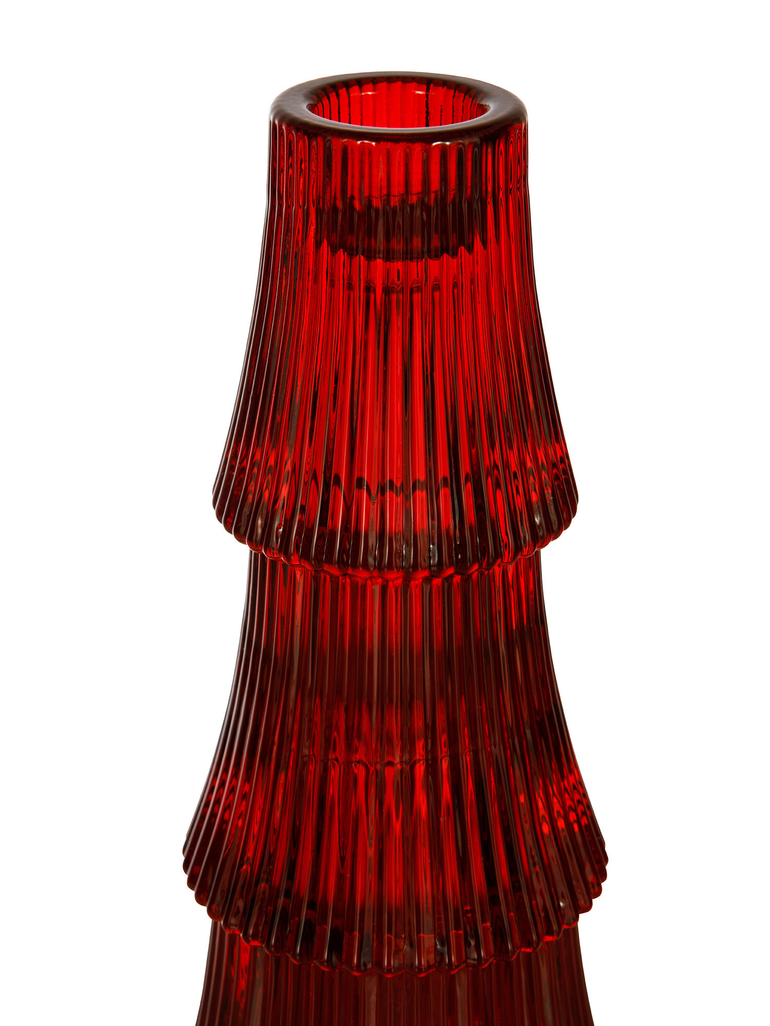 Glass candle holder, Dark Red, large image number 1