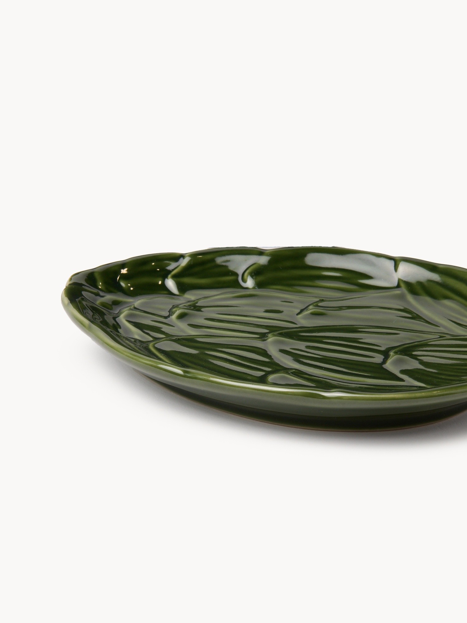 Artichoke-shaped ceramic saucer, Green, large image number 1