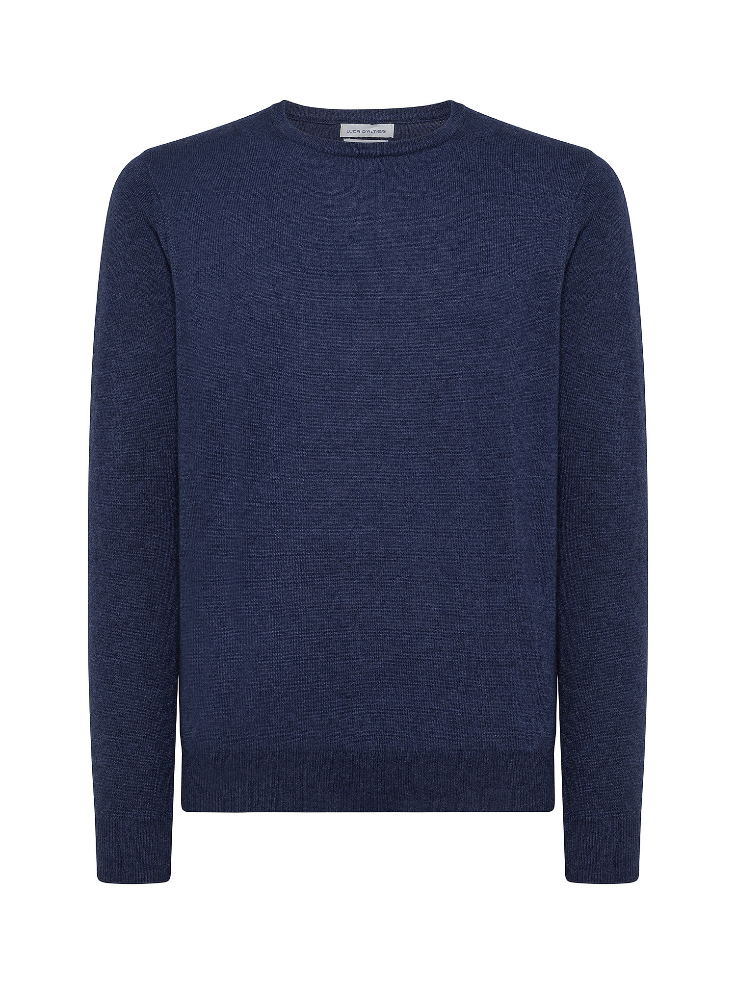 Cashmere Blend crewneck sweater with noble fibers, Denim, large image number 0