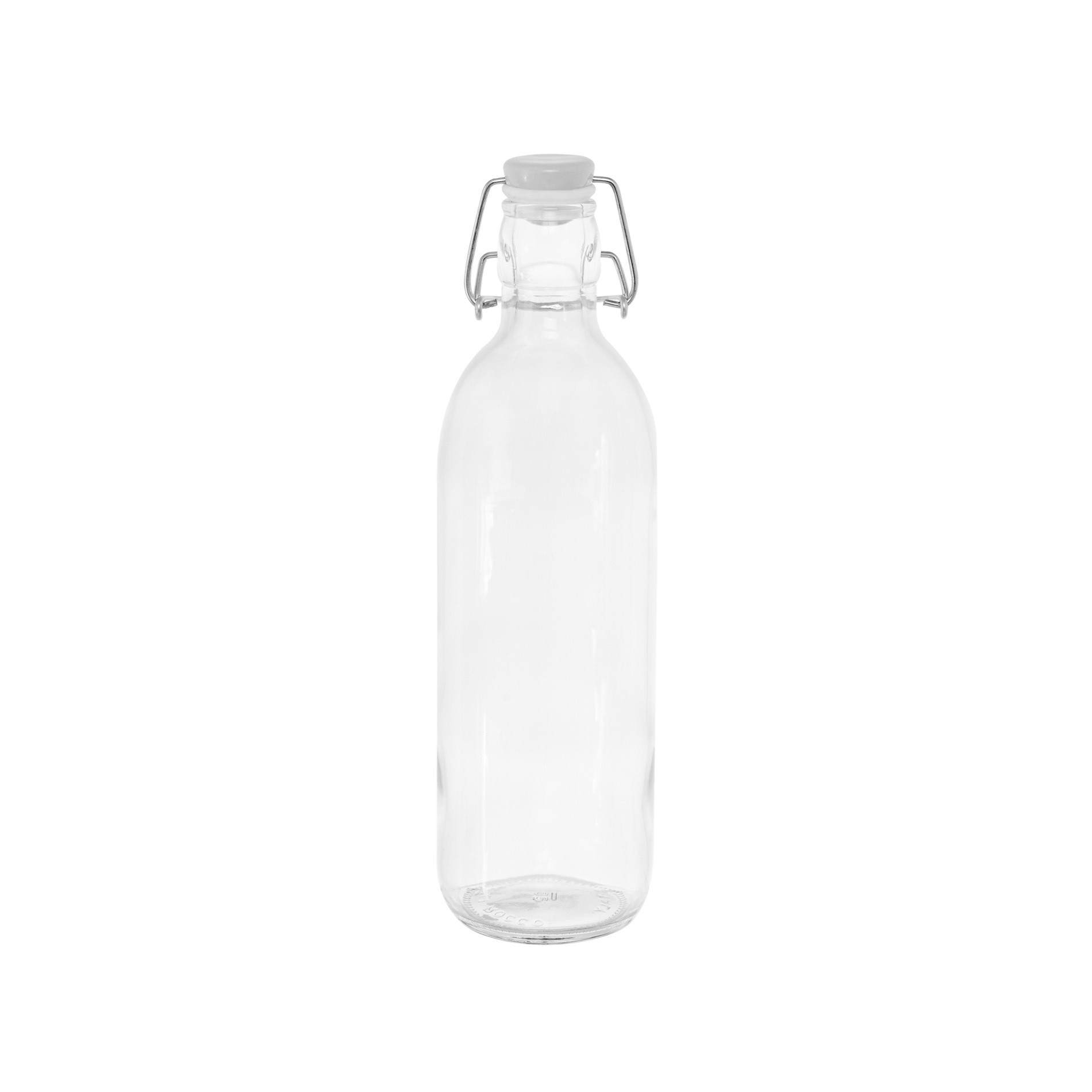 Clear glass bottle 1 L, Transparent, large image number 0