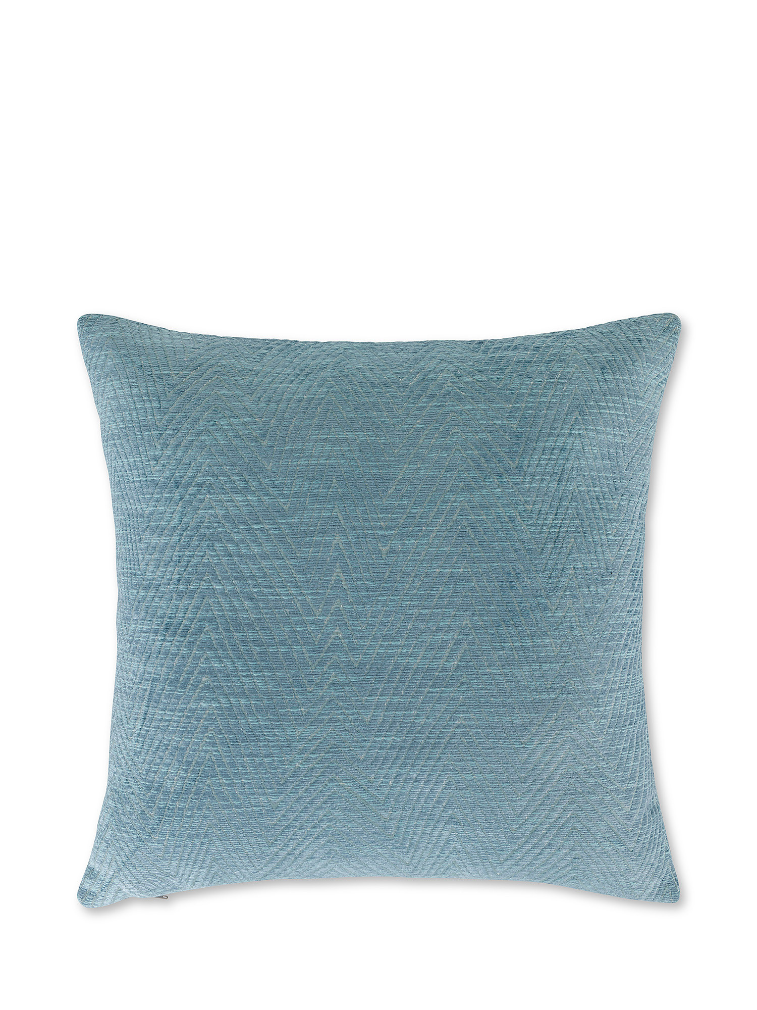 Jacquard cushion with zigzag motif 45x45cm, Light Blue, large image number 0