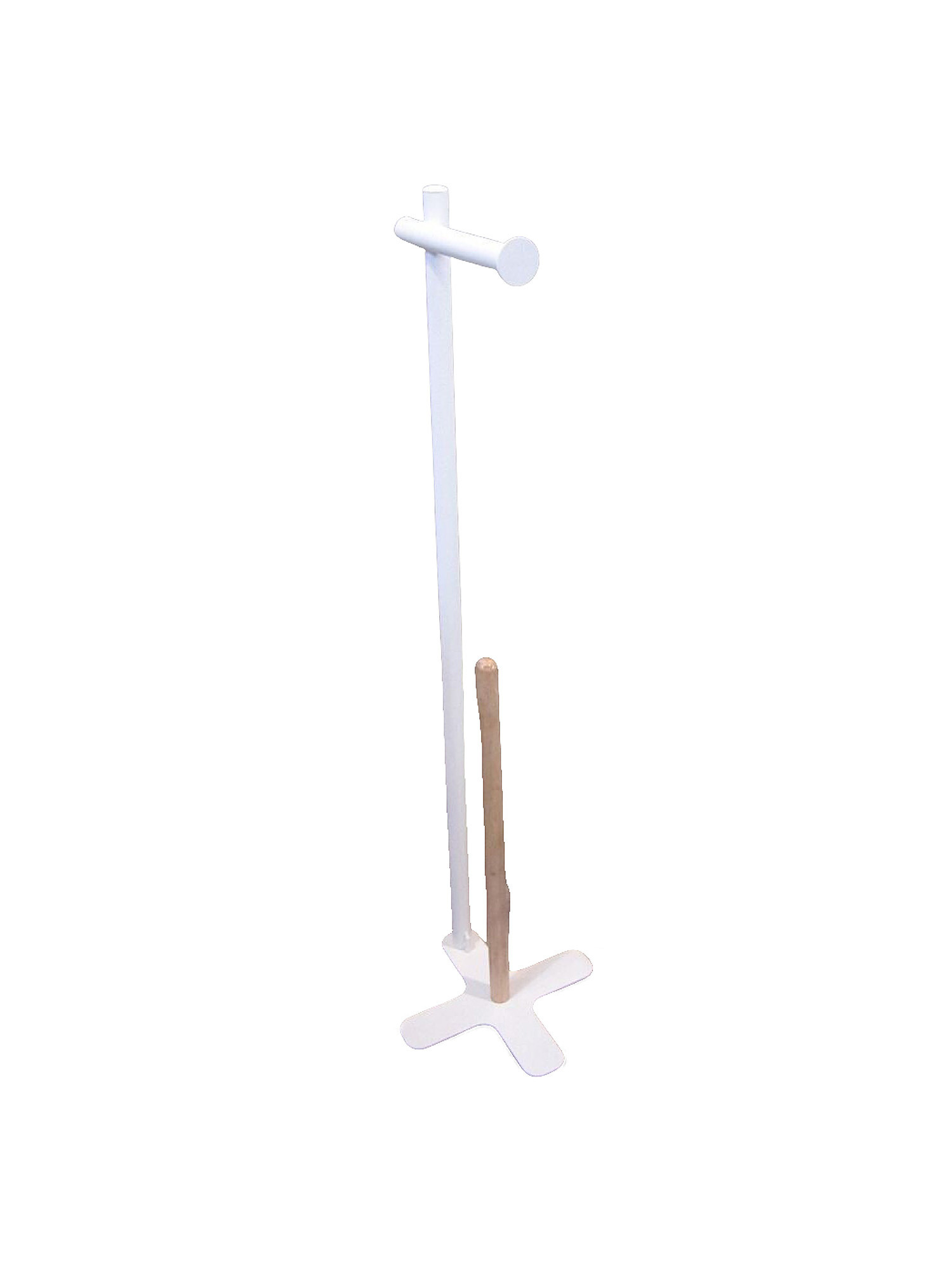 Toilet roll holder in iron and bamboo, White, large image number 0