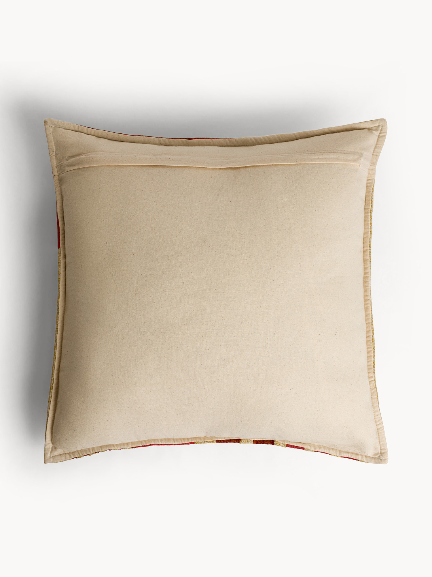45x45 cm cotton cushion with geometric embroidery, Red, large image number 1