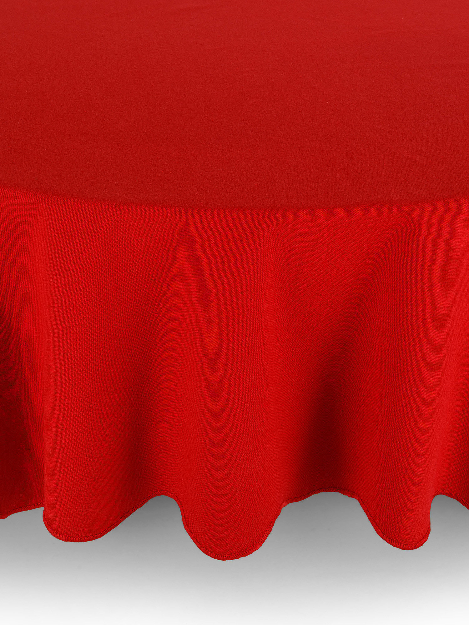 Solid color 100% cotton oval tablecloth and napkins set, Red, large image number 0
